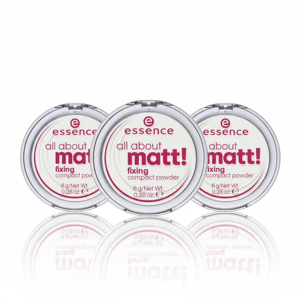 Essence Puder »all about matt! fixing compact powder« mit hoher Deckkraft