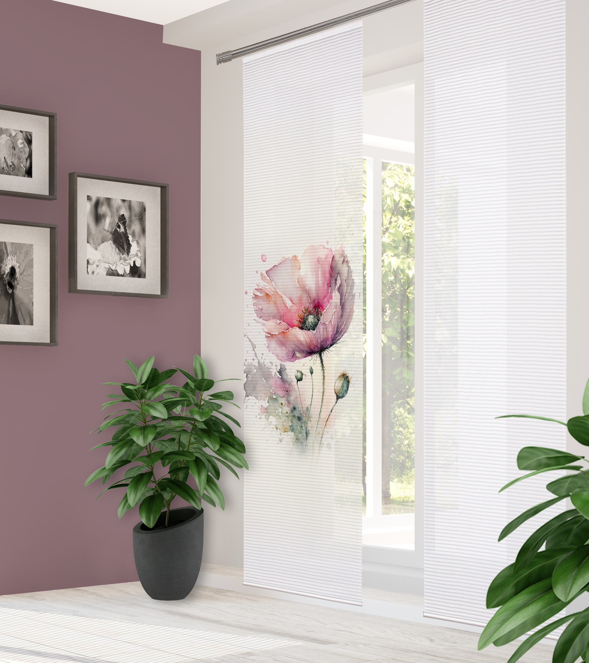 HOME in green Schiebegardine »MELIORA« Paneelwagen 1 Stk. tlg. Bambusoptik, günstig online kaufen