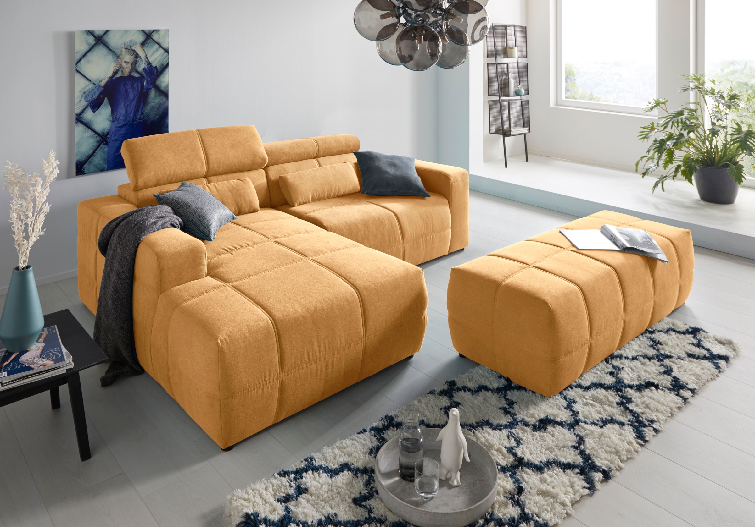 DOMO collection Ecksofa »Brandon, inkl. Kopfteilverstellung, B/T/H: 214/100 günstig online kaufen