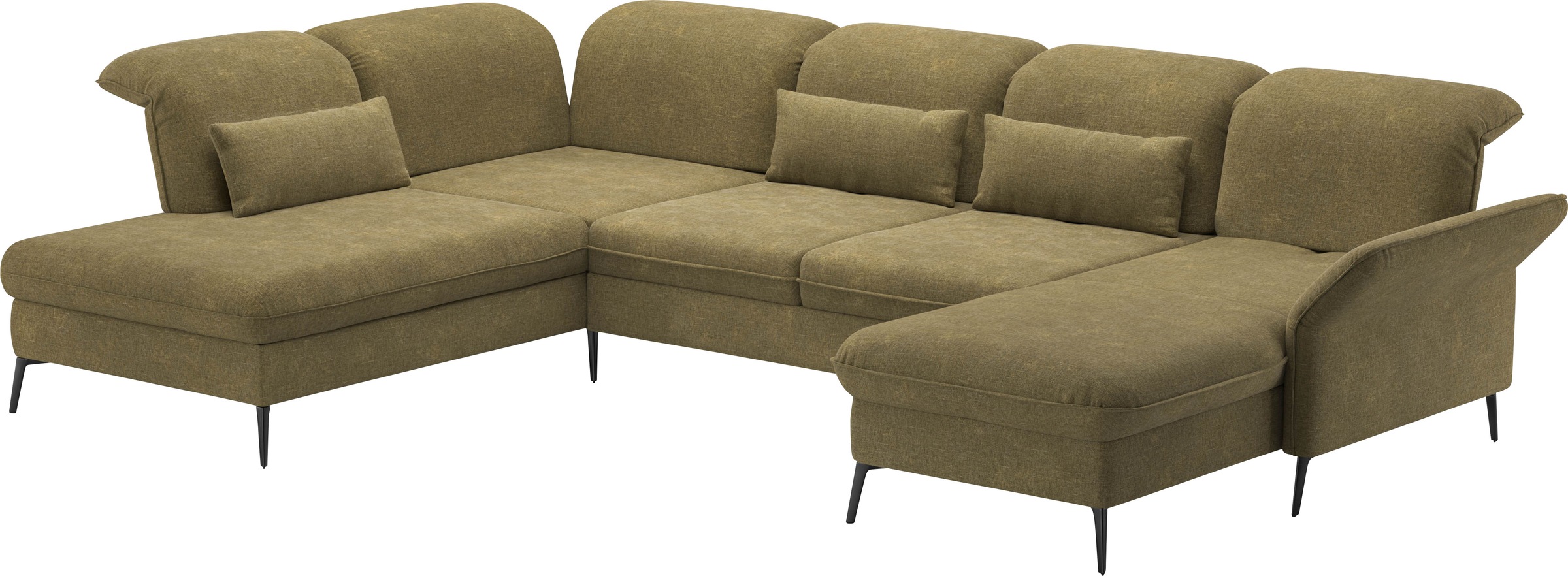 sit&more Wohnlandschaft »Emely, inkl. Sitztiefenverstellung«, wahlweise mit Bettfunktion,Bettkasten,Kopf- & Armteilverstellung