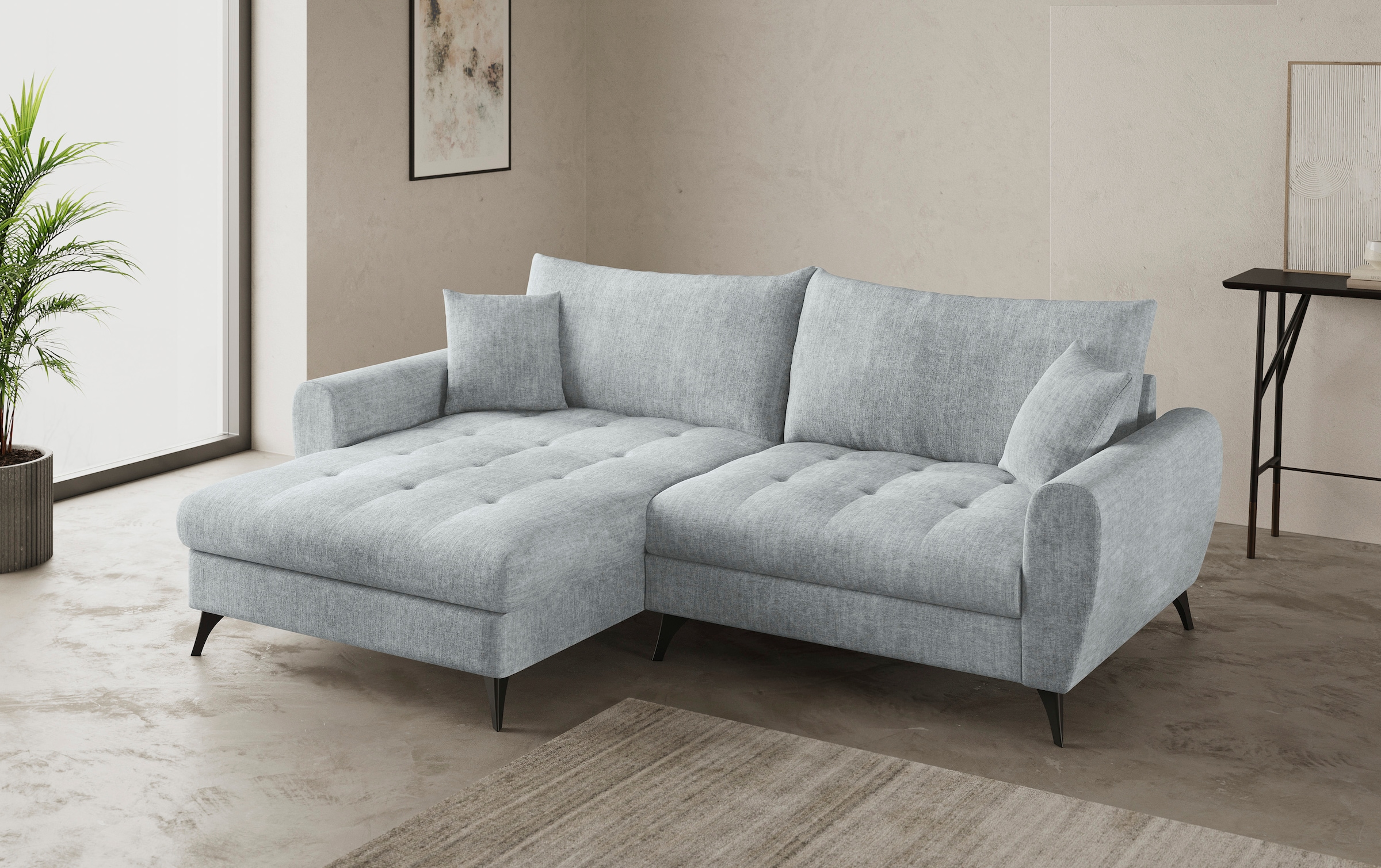 Mr. Couch Ecksofa »Blackburn II L-Form«, Wahlweise mit Kaltschaumpolsterung bis 140 kg belastbar