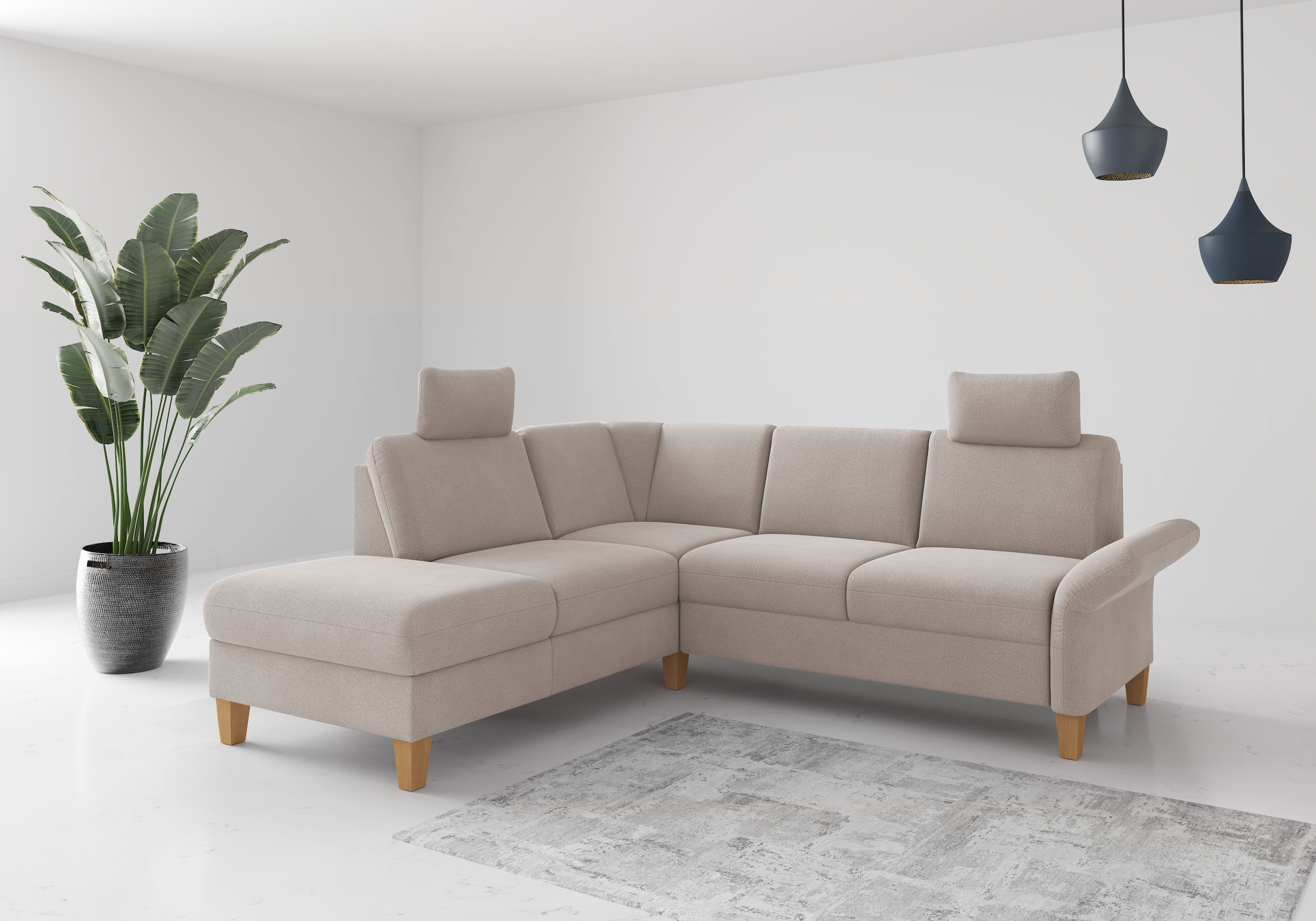 Home affaire Ecksofa "Rochelle, L-Form" wahlweise mit Armteilverstellung, B günstig online kaufen