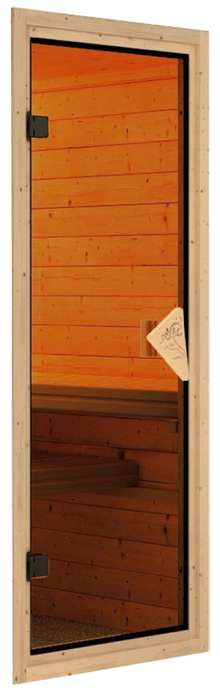 Karibu Sauna »Rodin« Set,  Ofen 9 kW Bio externe Strg easy