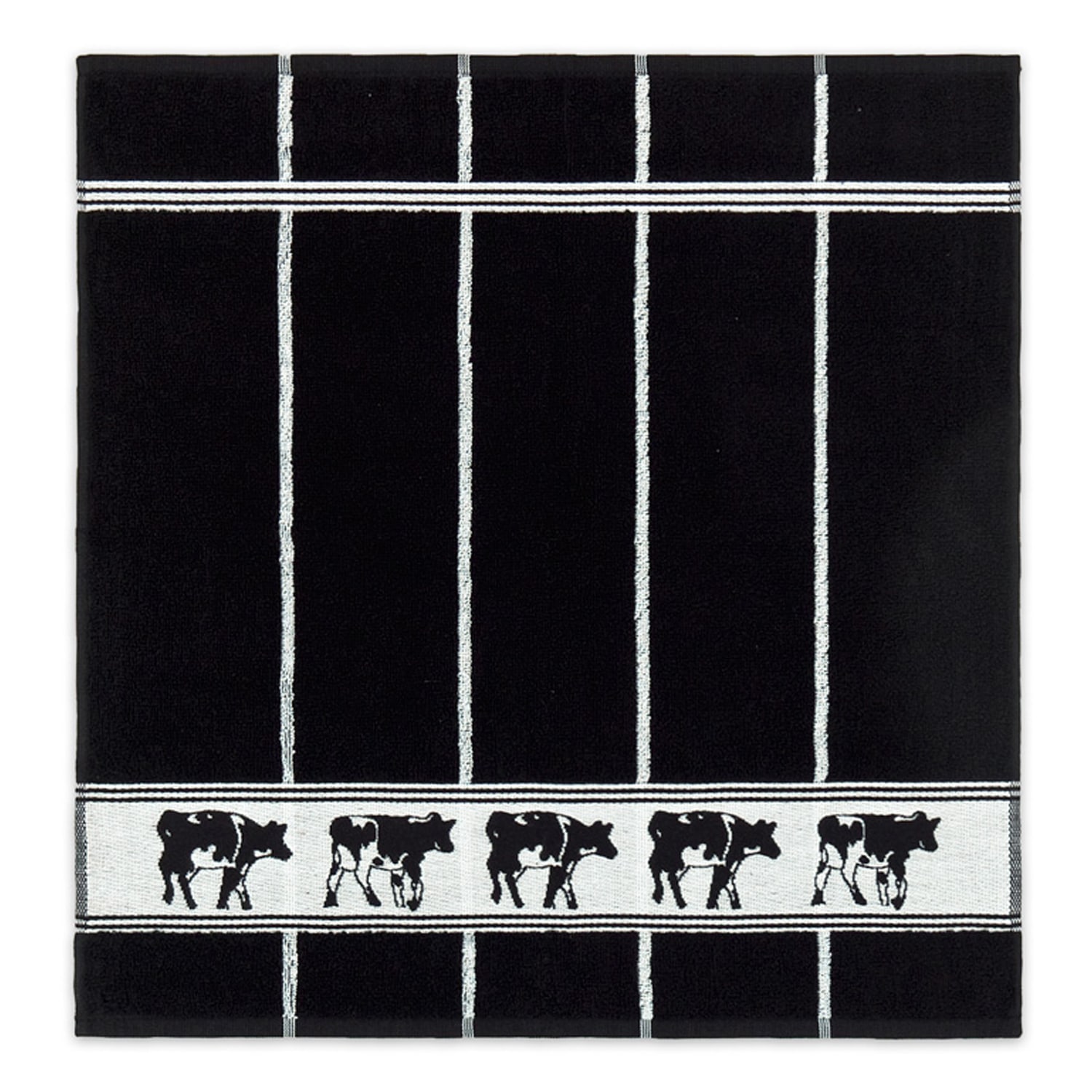 DDDDD Geschirrtuch »DDDDD Küchentuch Schwarz/Bon (6er-Pack)« schnell trocknend, 100% Baumwolle, mit Kühen