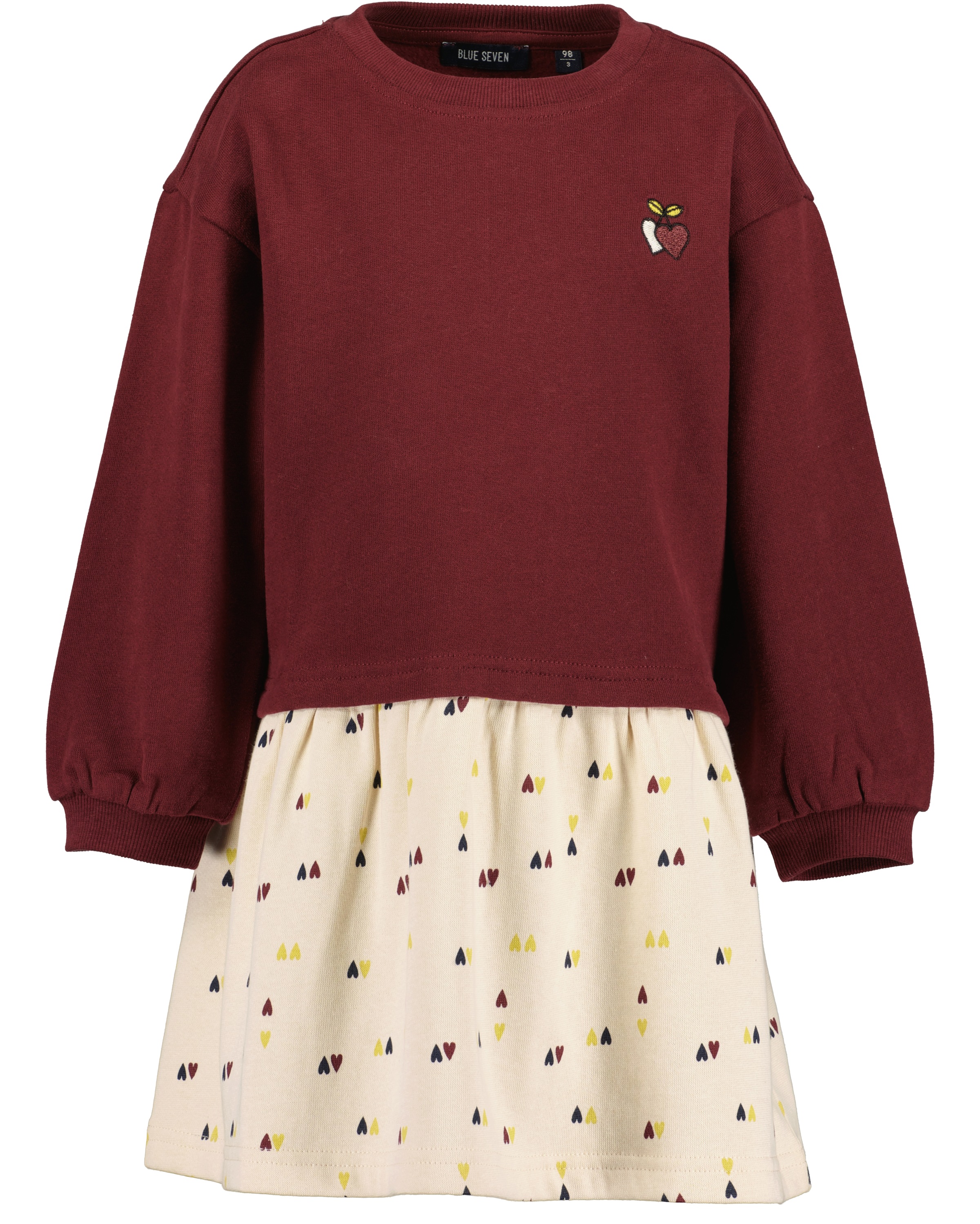 BLUE SEVEN Sweatkleid mit kleiner Bruststickerei BURGUND 92 - N-Gr N-Gr 92 Bequemes Shirtkleid von BLUE SEVEN