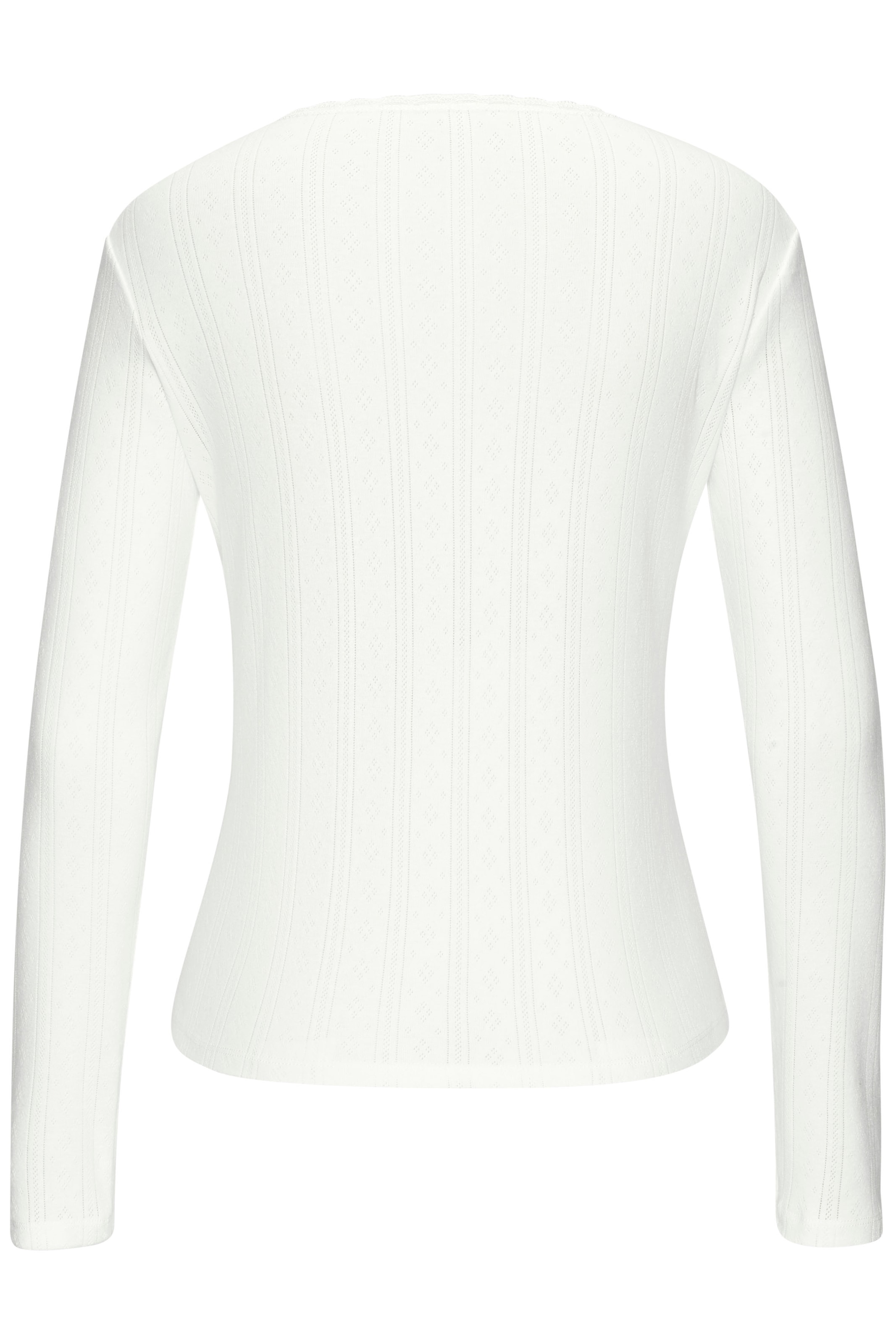Vivance Langarmshirt 2er-Pack,  aus feiner Pointelle-Ware mit Spitze, reine Baumwolle