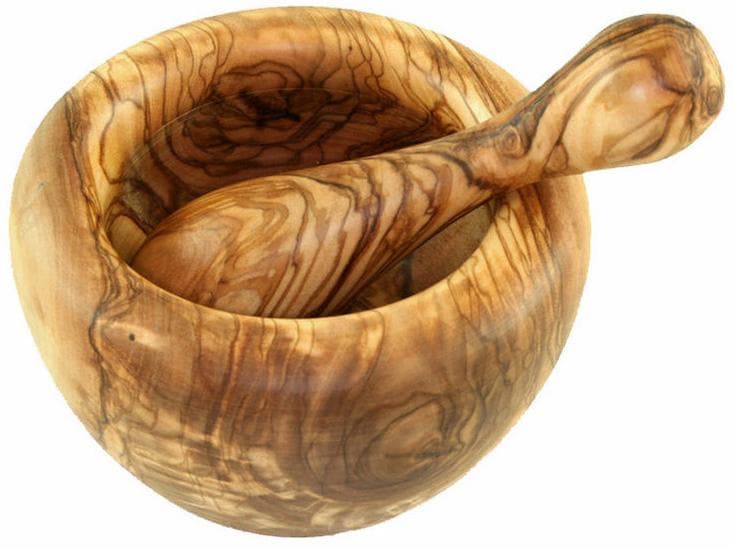 Olivenholz-erleben Mörser »rund inkl. Stößel, Olivenholz«, (Set, 2 tlg., Mö günstig online kaufen