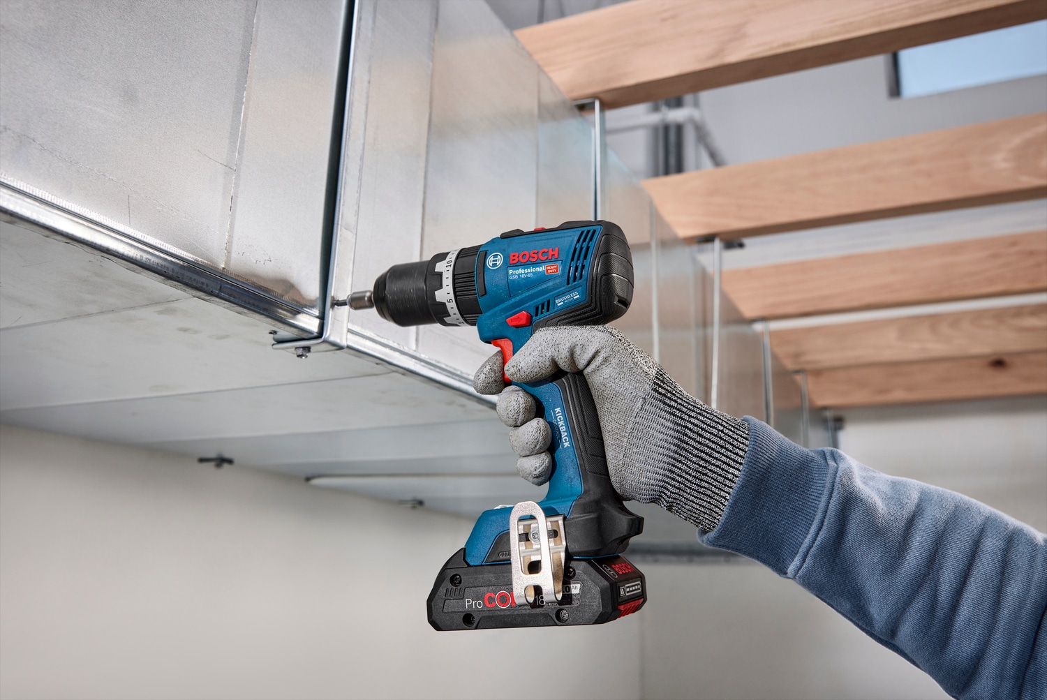 Bosch Professional Akku-Schlagbohrschrauber »»GSB 18V-65««, Inkl. 2x Akku GBA 18V 4,0Ah, in L-Case Pick & Click