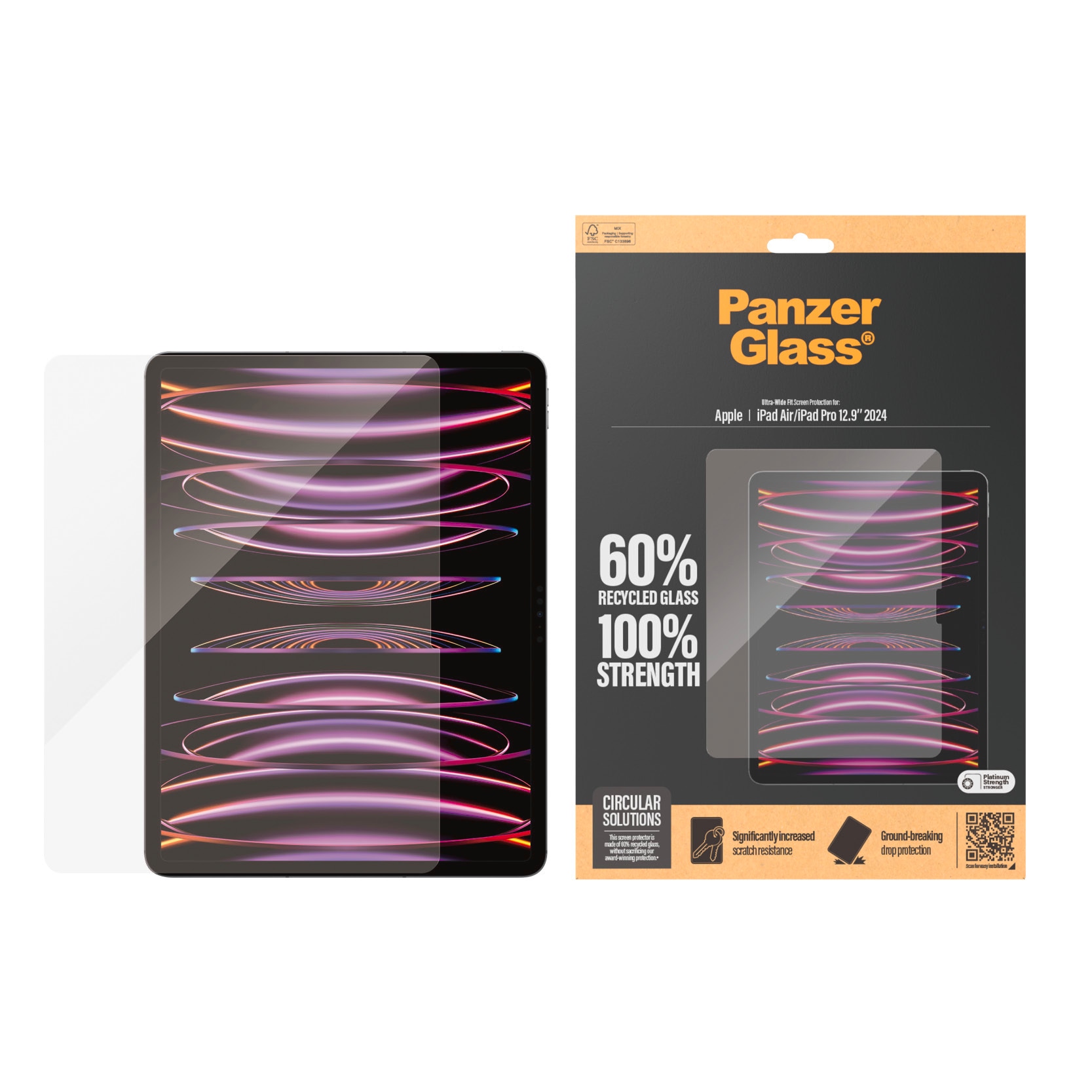 PanzerGlass Displayschutzglas »Ultra Wide Fit Screen Protector« für Apple iPad Air;Apple iPad Pro 12.9 2024 Displayschutzfolie, Schutzfolie, Bildschirmschutz, kratz- & stoßfest