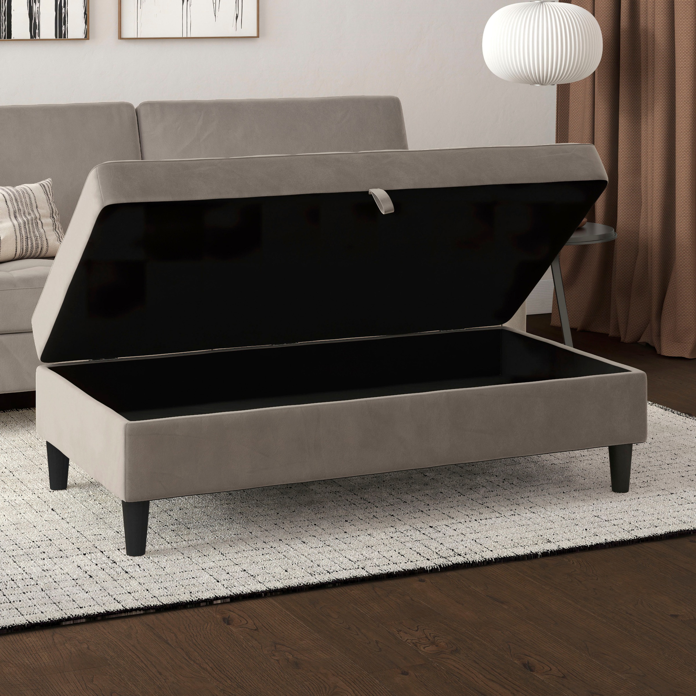 Dorel Home Stauraumhocker »Presley«, Polsterhocker mit Stauraum, frei im Raum stellbar, Sitzhöhe 43 cm