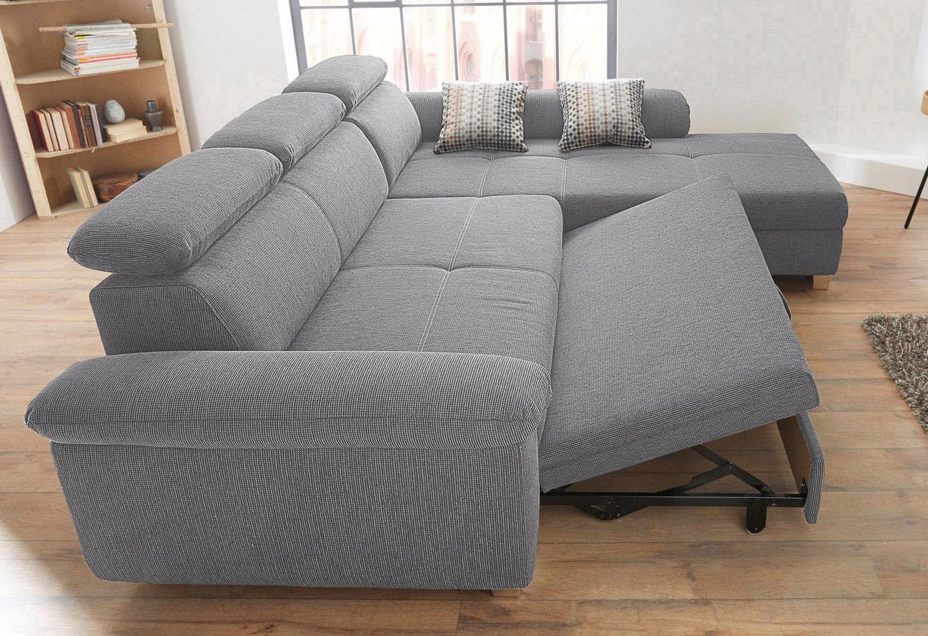Jockenhöfer Gruppe Ecksofa »Landshut L-Form«, inklusive Bettfunktion, Kopf- bzw. Rückenteilverstellung