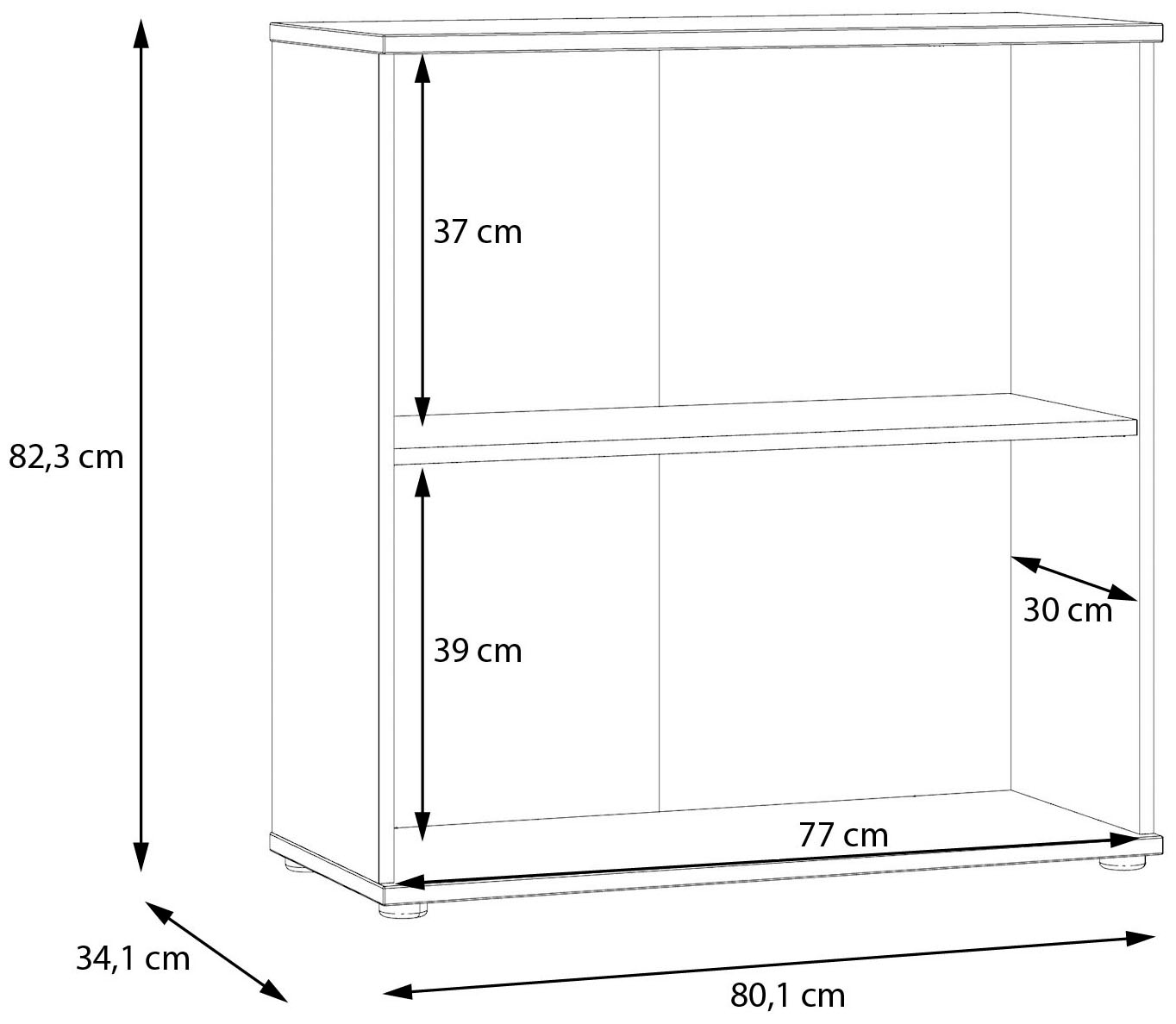 FORTE Kommode »Ganymede«, Kommode, Stauraum, Metallgriffe, 4 Dekore, Breite 80,1cm