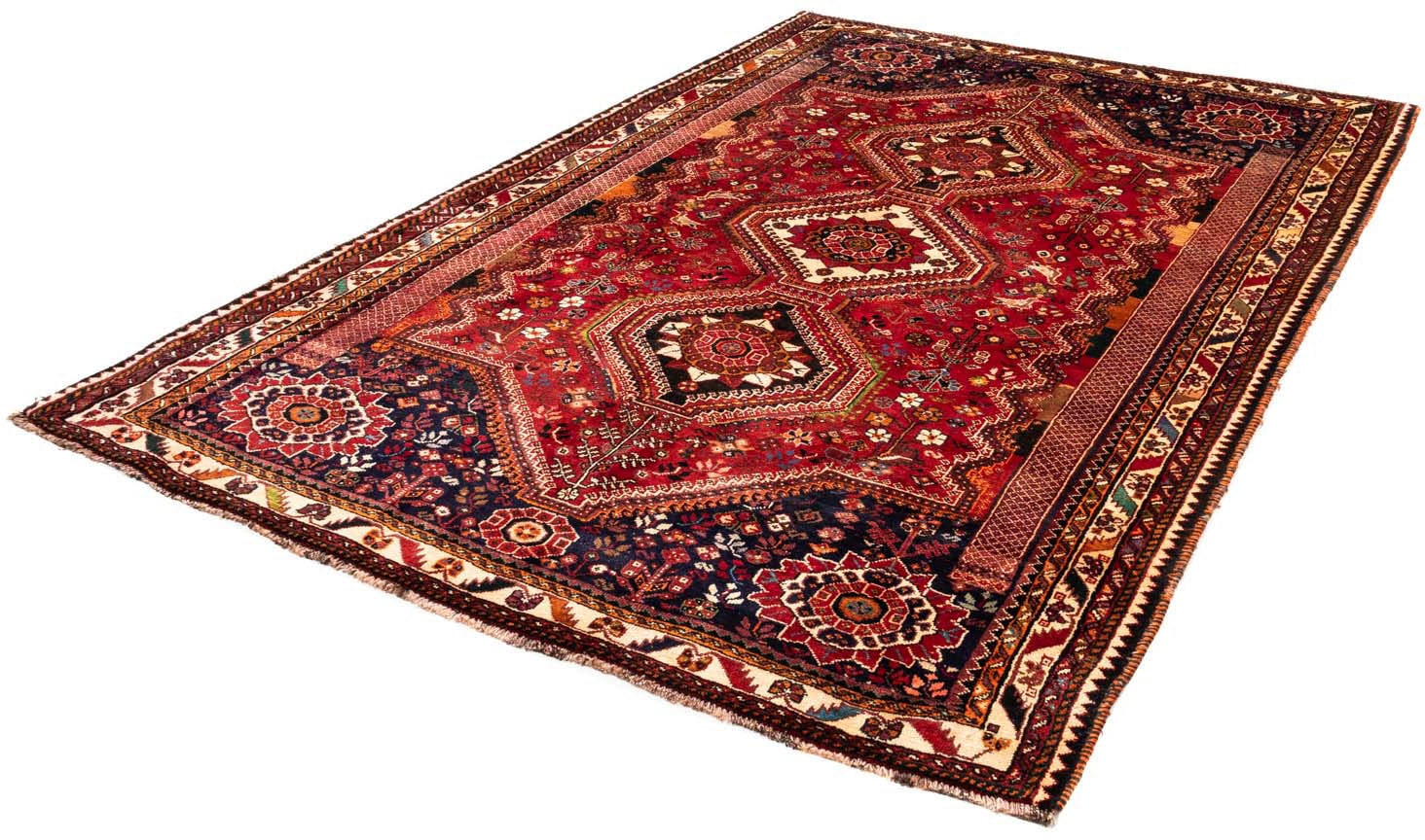 morgenland Wollteppich »Shiraz Medaillon 246 x 160 cm«, rechteckig, 1 mm Hö günstig online kaufen