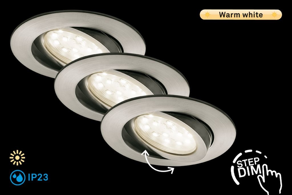 Briloner Leuchten LED Einbauleuchte »ATTACH DIM«, 3er Set, Schutzart IP23, günstig online kaufen