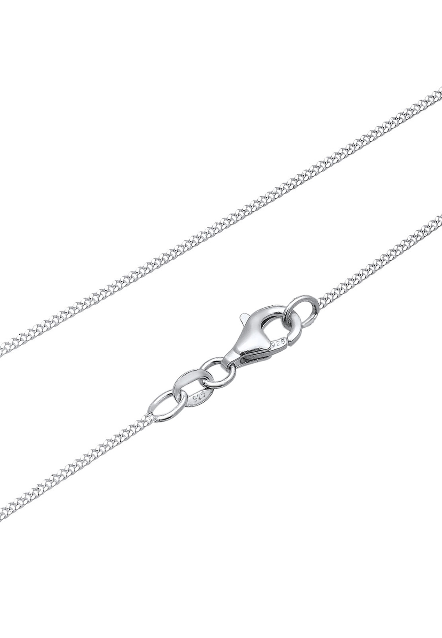 Elli Kette mit Anhänger »Panzerkette mit Kreis Rund Plättchen 925 Silber«
