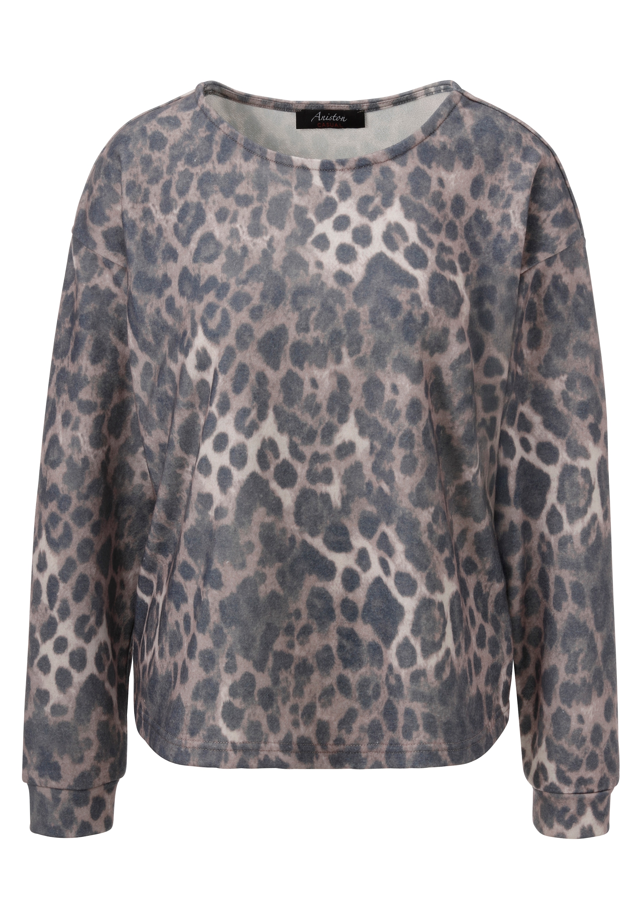 Aniston CASUAL Sweatshirt , mit trendigem Leo-Druck - jedes Teil ein Unikat
