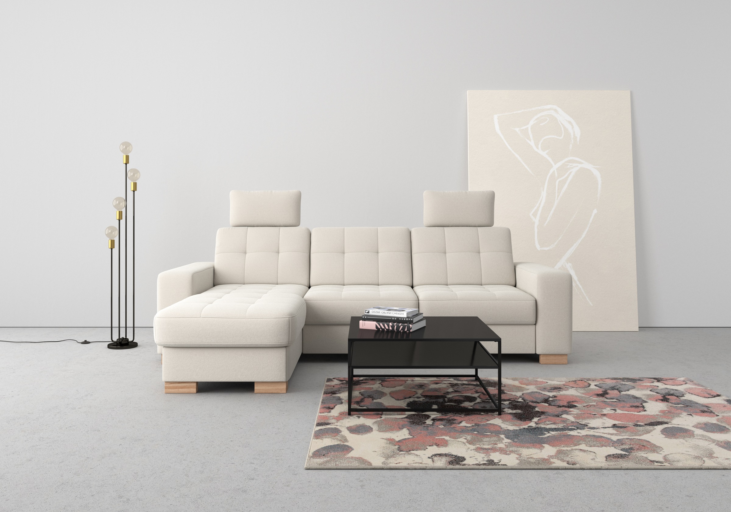 sit&more Ecksofa »Quincy L-Form«, wahlweise mit Bettfunktion und Bettkasten günstig online kaufen