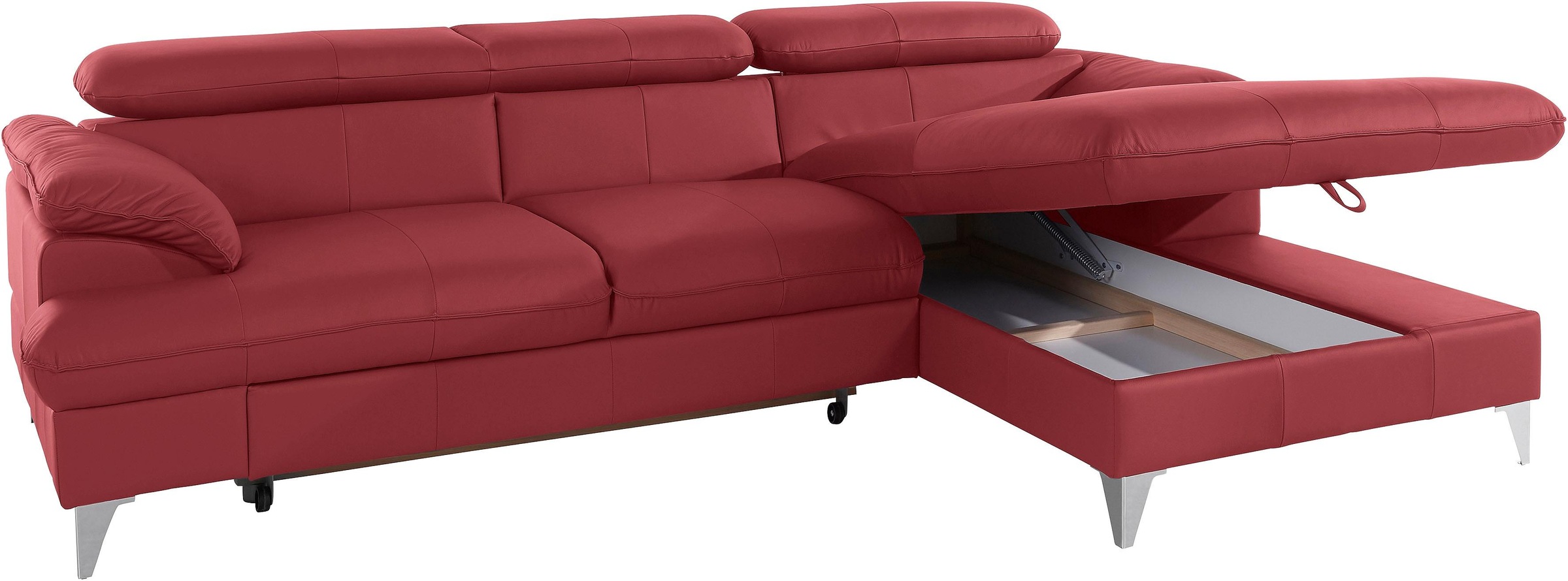 COTTA Ecksofa »Caluso L-Form«, mit Kopfteilverstellung, wahlweise mit Bettfunktion & Bettkasten