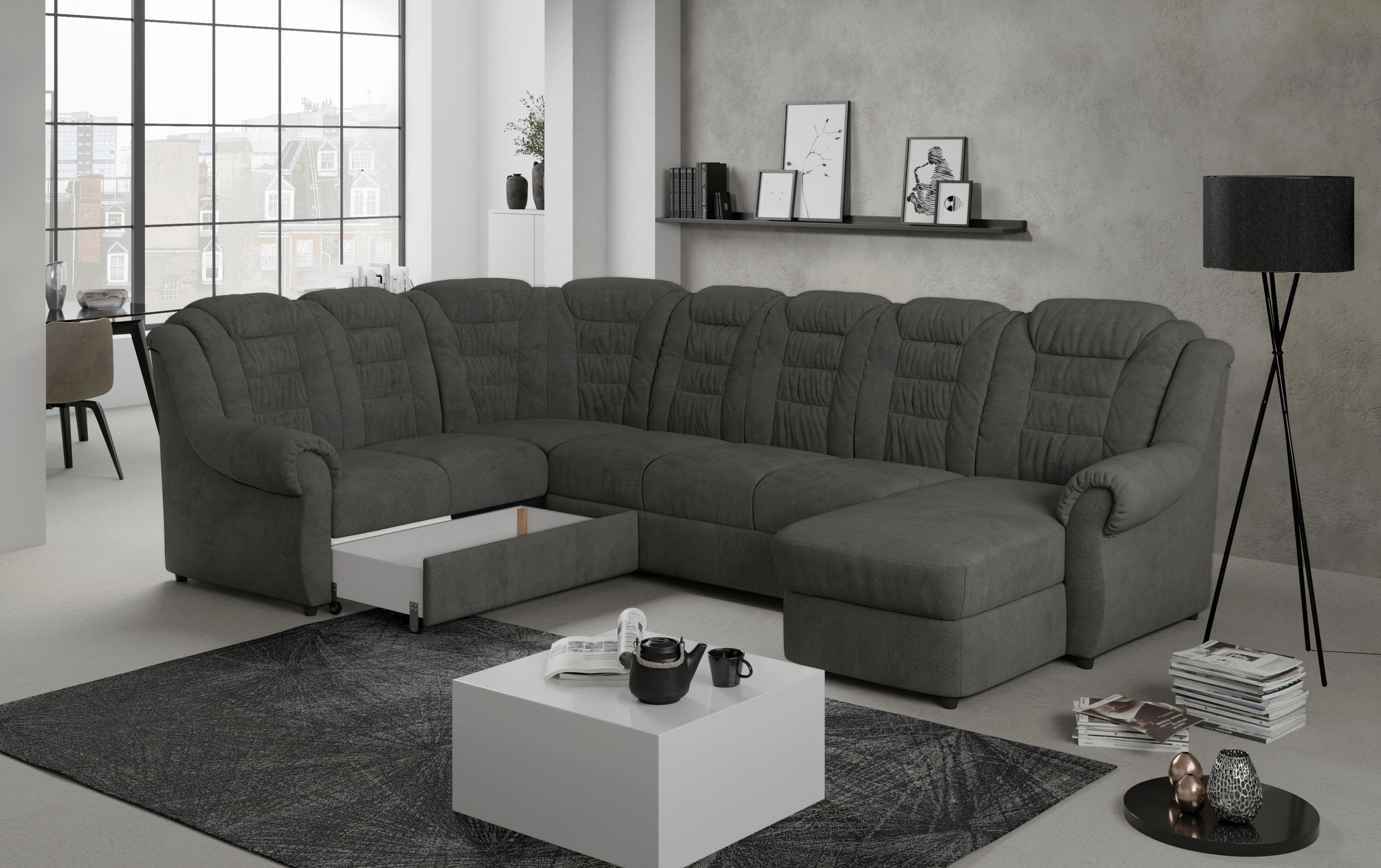 Home affaire Wohnlandschaft »Boston U-Form« mit hoher Rückenlehne, wahlweis günstig online kaufen