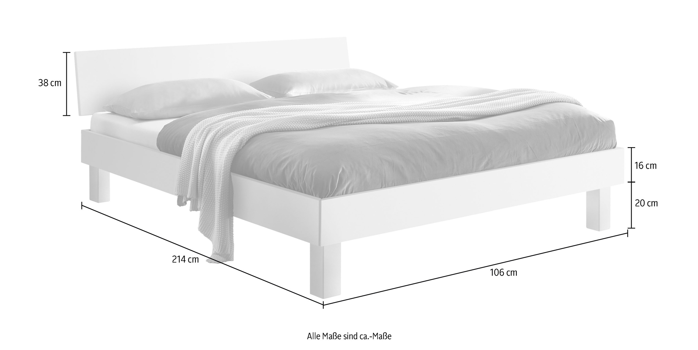HASENA Holzbett »Forti« Fußhöhe 20 cm