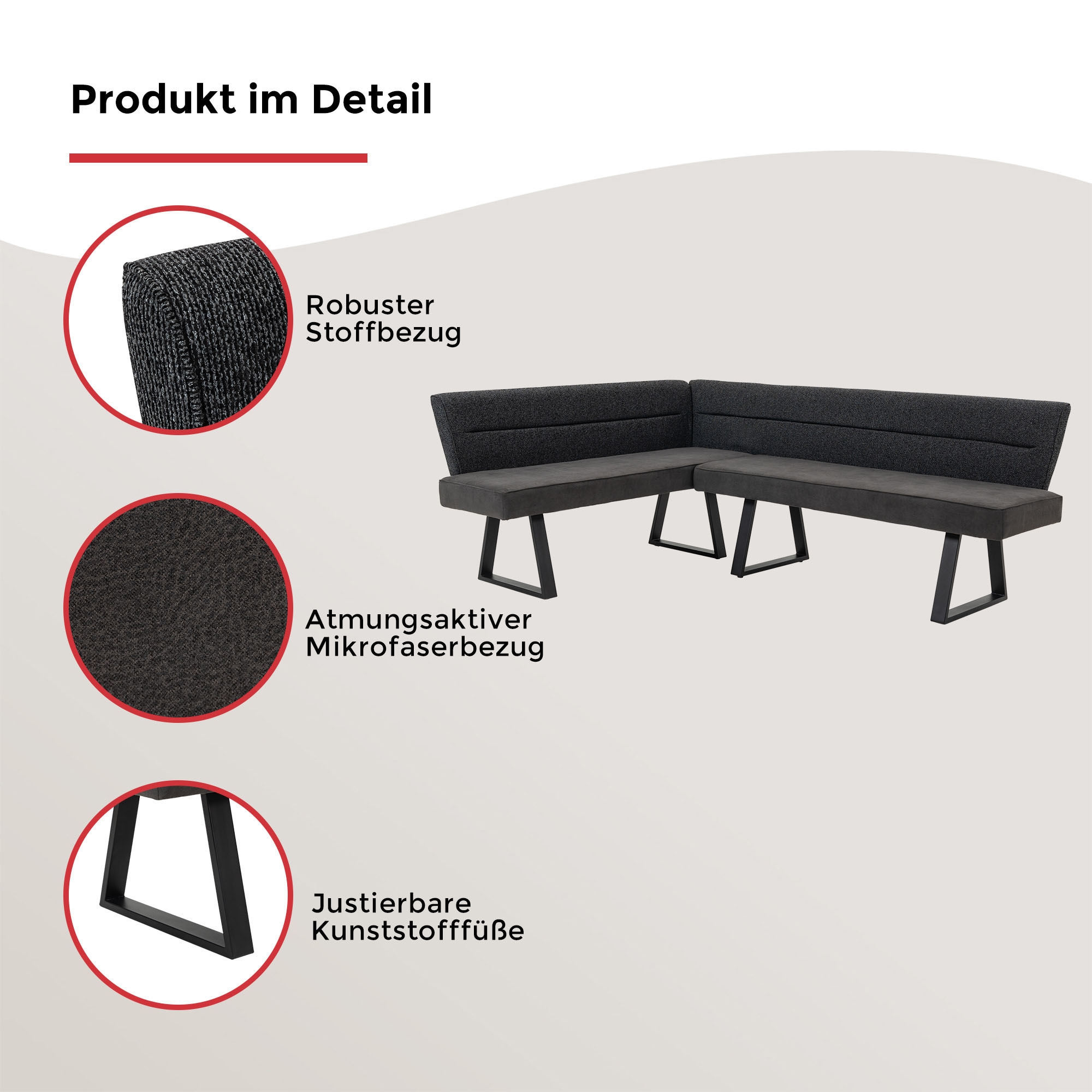 Duo Collection Eckbankgruppe »Eckbankgruppe Alena & Marga & Nala« Set, 5 tlg. tlg. Taschenfederkern