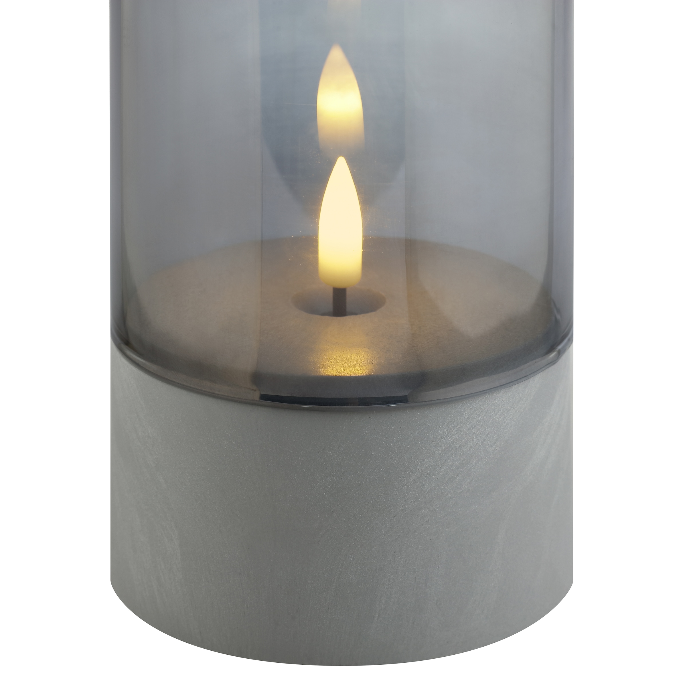 Brilliant LED Tischleuchte »Illusion« LED-Modul 2 Stk. LED-Kerzen Tischleuchten 2er-Set, 16x8 cm, Rauchglas, 2500 K, grau