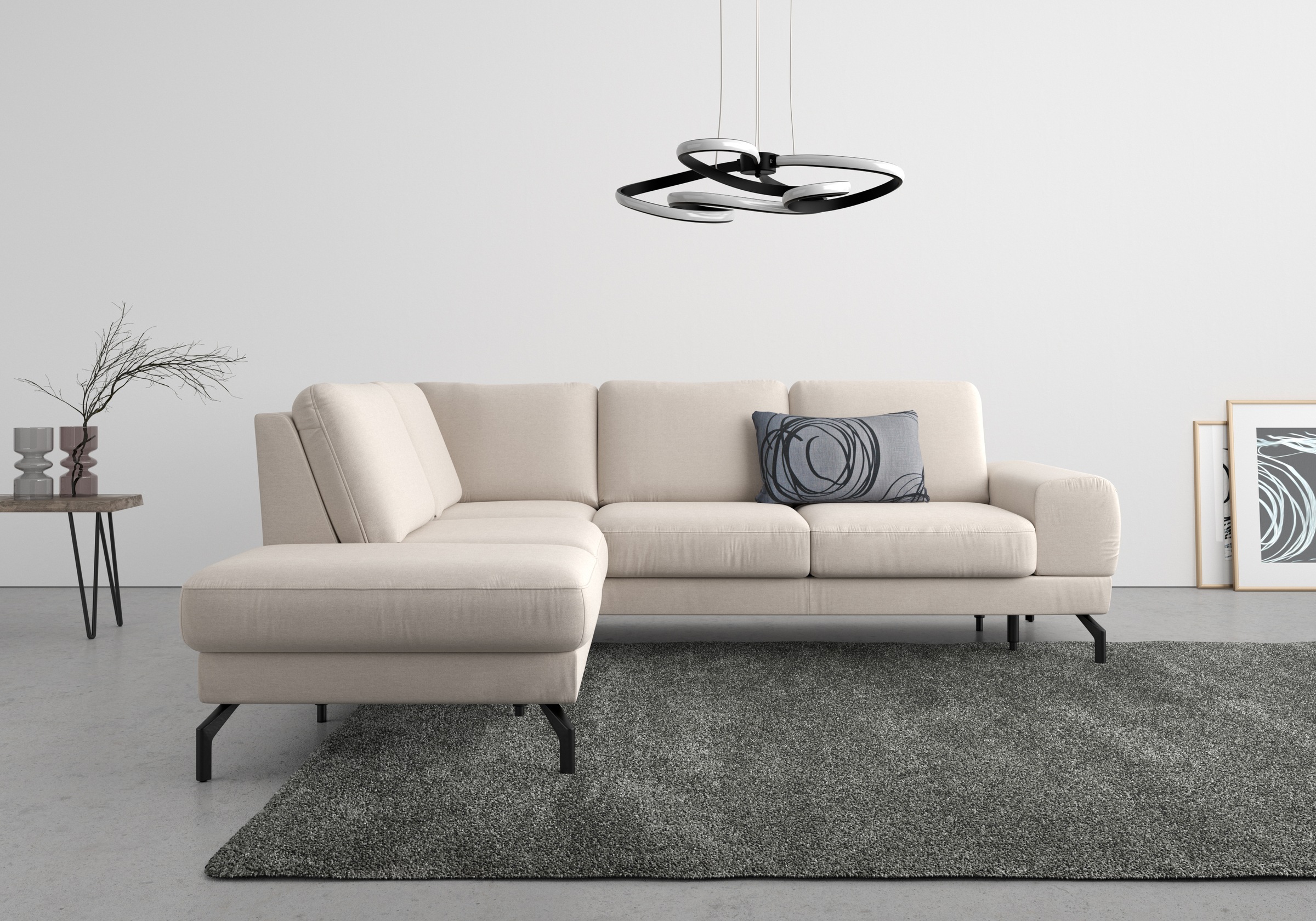 sit&more Ecksofa »Cinturo L-Form«, inklusive Sitztiefenverstellung und Federkern, Sitzhöhe 48 cm