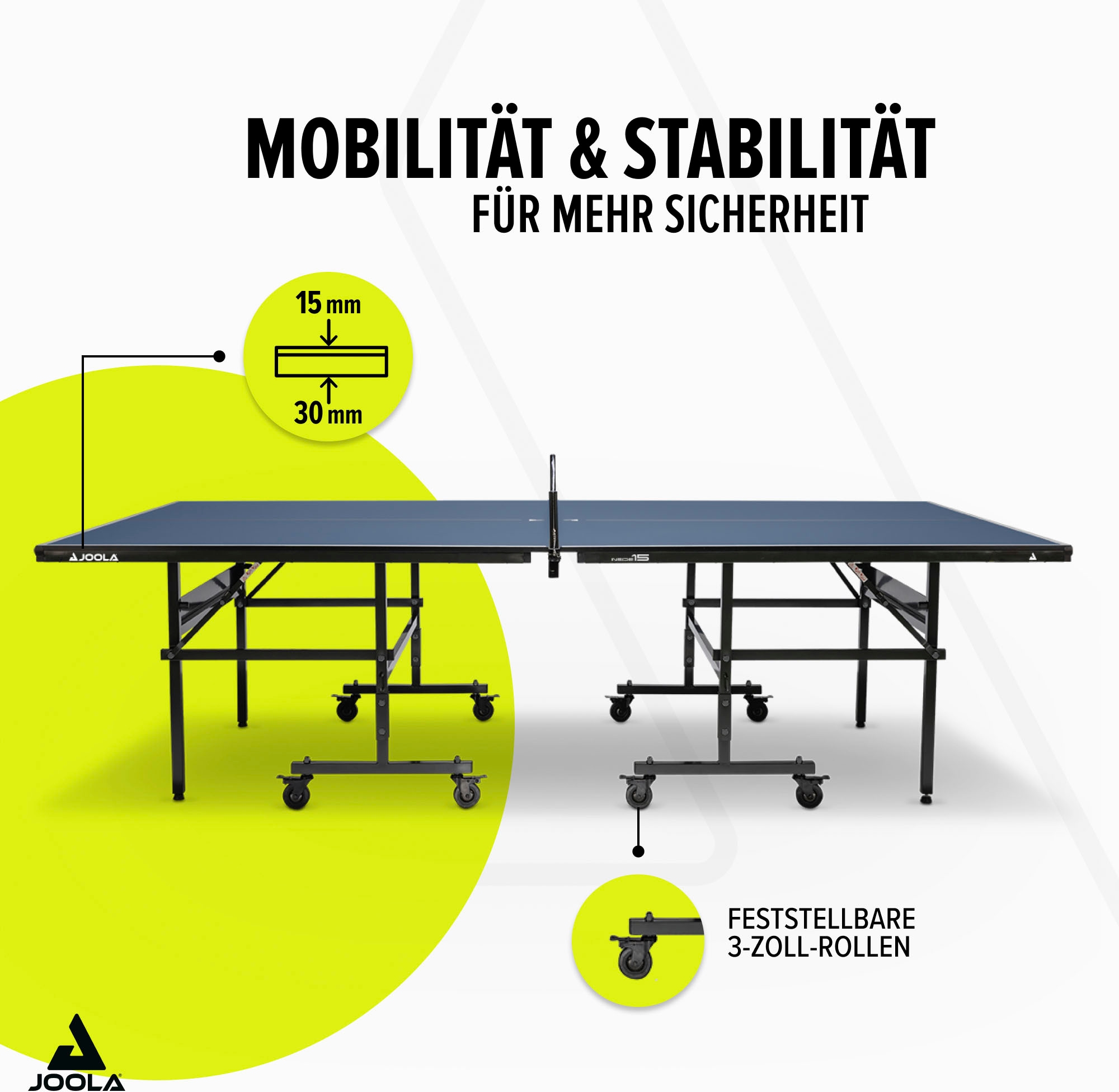 Joola Tischtennisplatte »Inside 15«, (Packung), Indoor Tischtennistisch - klappbares Untergestell, inkl. Netz