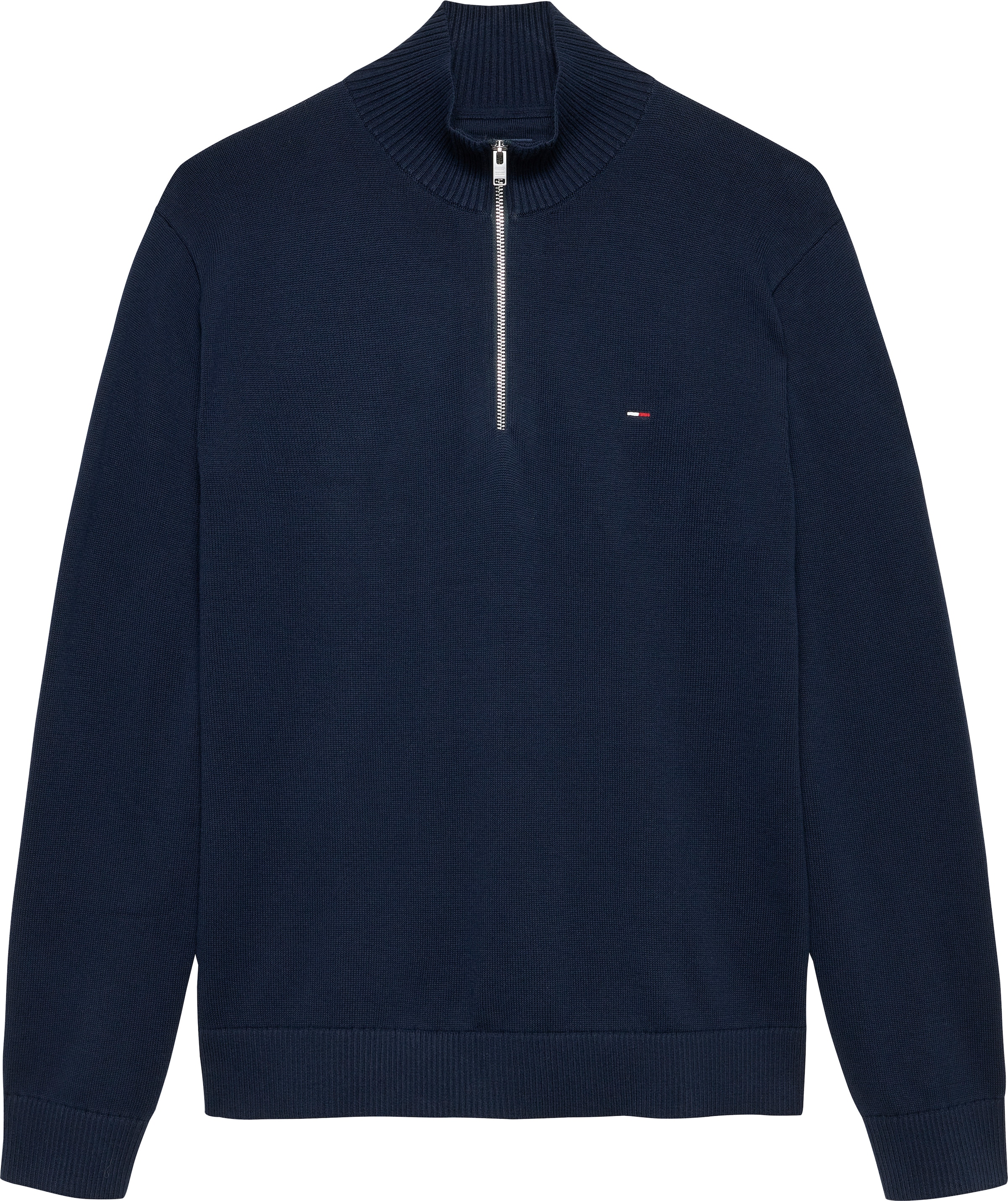 Tommy Jeans Strickpullover »TJM SLM ESS LIGHT ¼ ZIP SWTR EXT«, Mit Rundhalsausschnitt