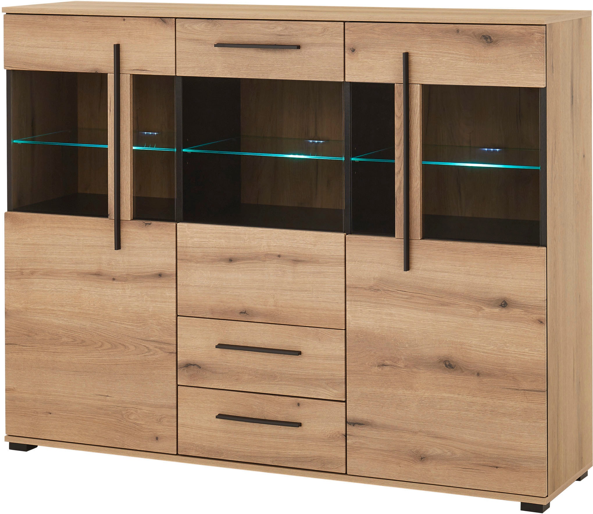 INOSIGN Highboard »Cantara, moderner Schrank, Vitrine in Eiche Dekor oder w günstig online kaufen