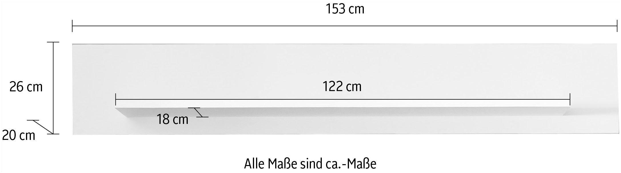 trendteam Wandregal »Taormina«, Zeitloses Wandboard - Maße (B/T/H) 153/20/26 cm