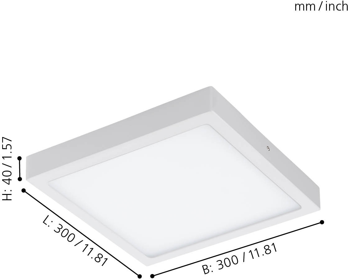 EGLO Aufbauleuchte »FUEVA-C«, 1 flammig, Leuchtmittel LED-Board | LED fest integriert, EGLO CONNECT, Steuerung über APP + Fernbedienung,BLE, CCT, RGB