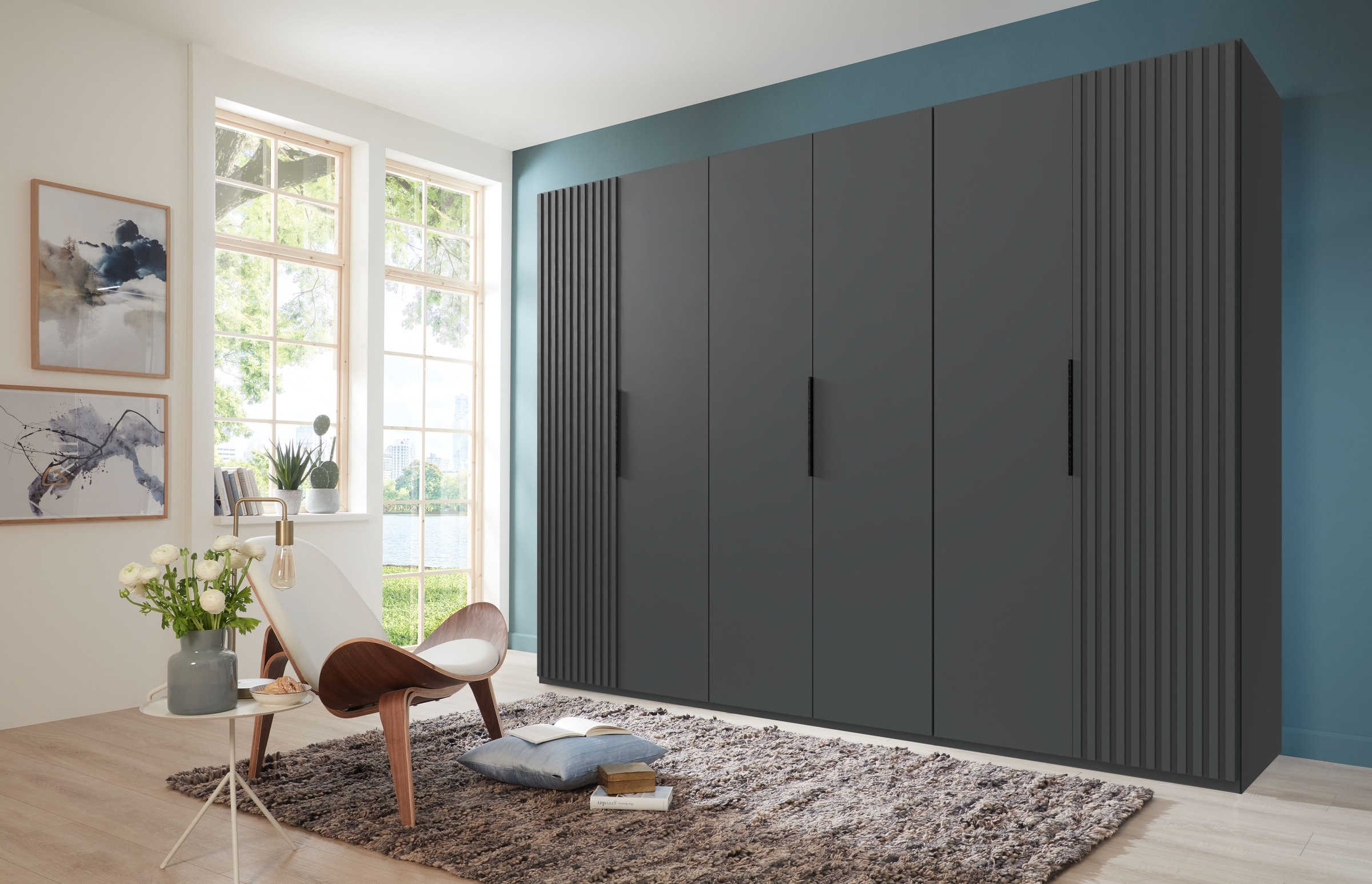 Wimex Drehtürenschrank »Andorra by fresh to go«, Mit 3D-Leisten für Akustikpaneel-Optik