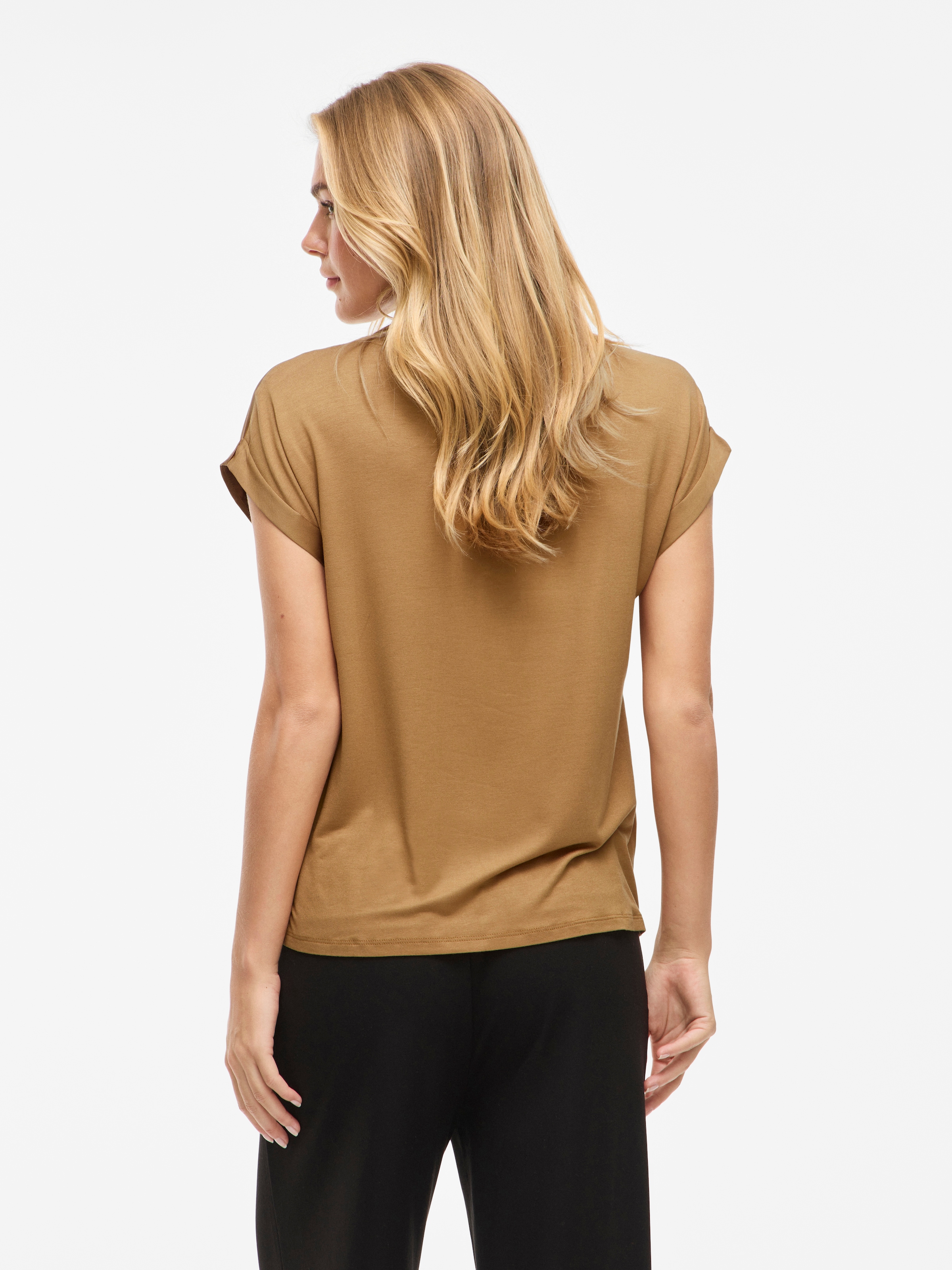 Vila Kurzarmshirt »VIELLETTE S/S SATIN TOP - NOOS«, Satin Optik