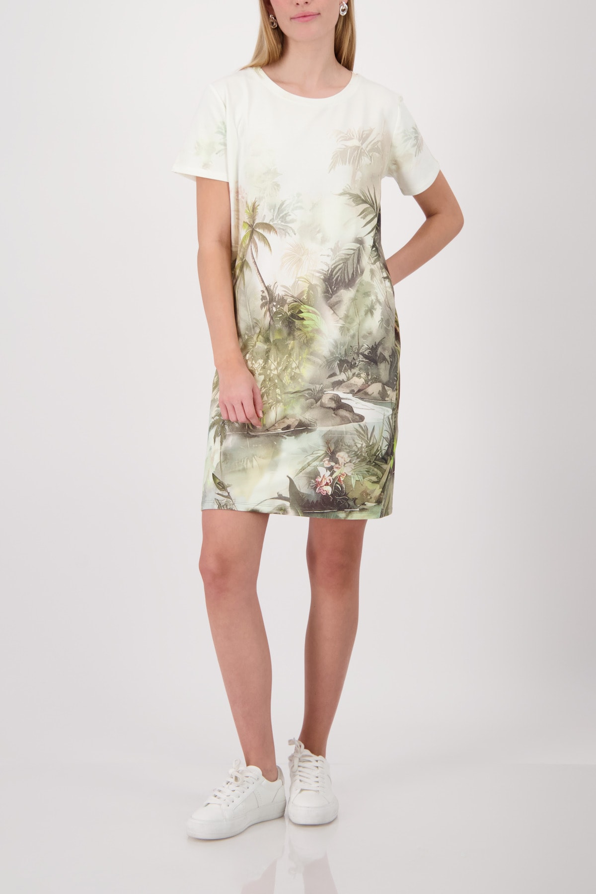 Monari Shirtkleid »Kleid Tropical Allover« Ohne Tasche Regular fit mit tropischem Print