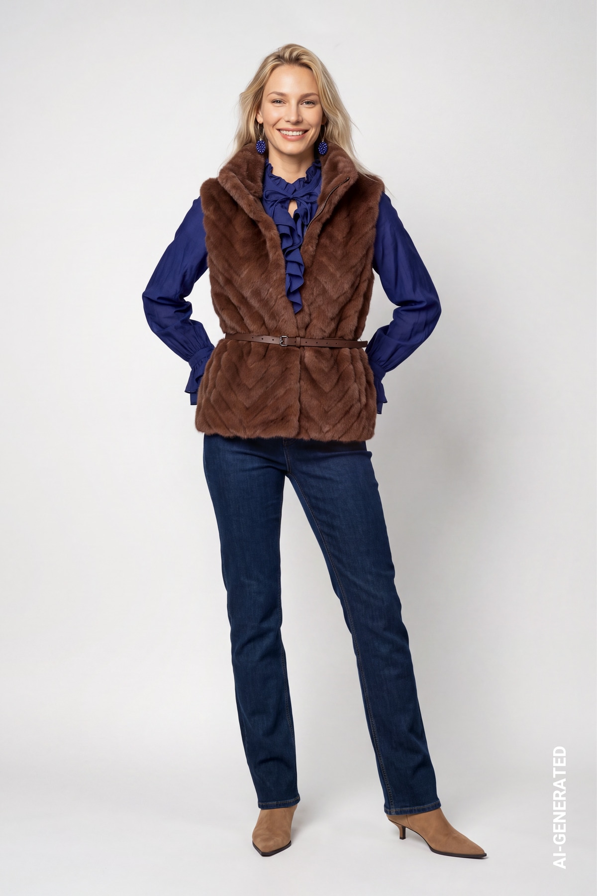 Monari Fellimitatweste »Weste fake fur« Regular fit mit Stehkragen