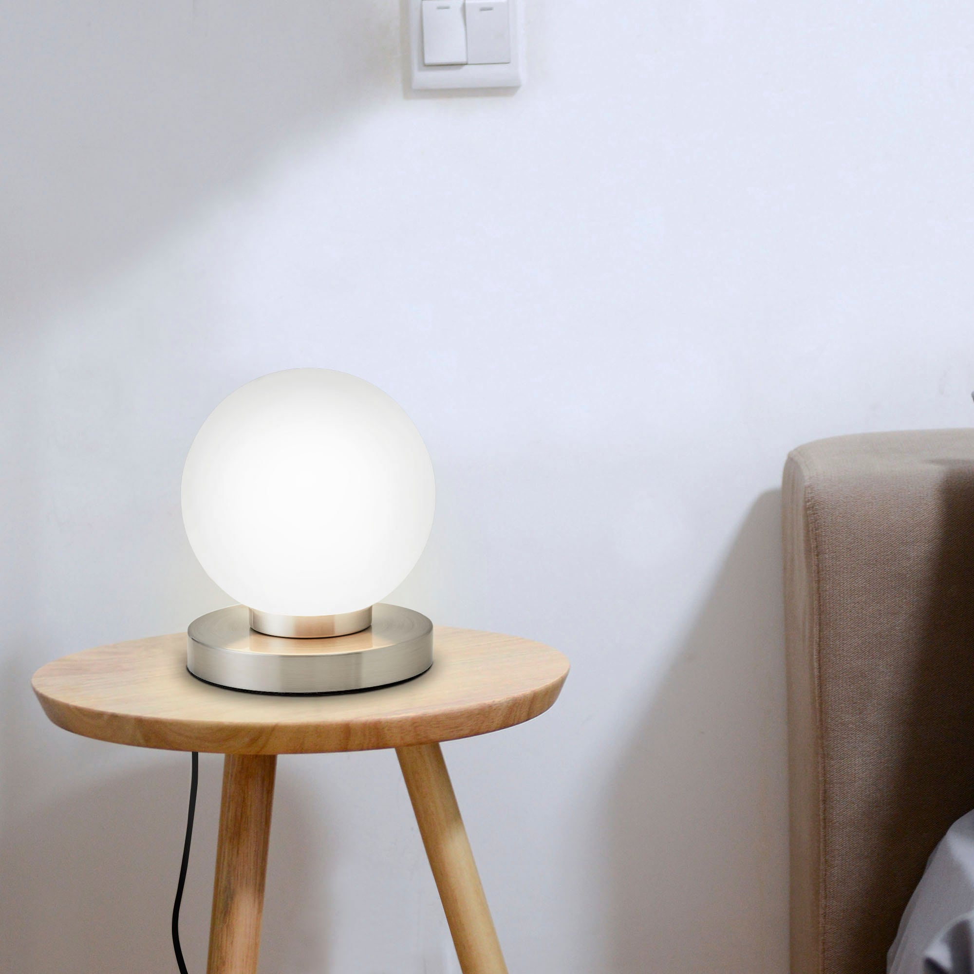 B.K.Licht Tischleuchte »BK_TL1087 Tischlampe, Nachttischlampe mit Berührungssensor, Dimmbar«, 1 flammig, Leuchtmittel E14 | ohne Leuchtmittel, Touchfunktion, Stufen-dimmer, E14, ohne Leuchtmittel (max. 40W)