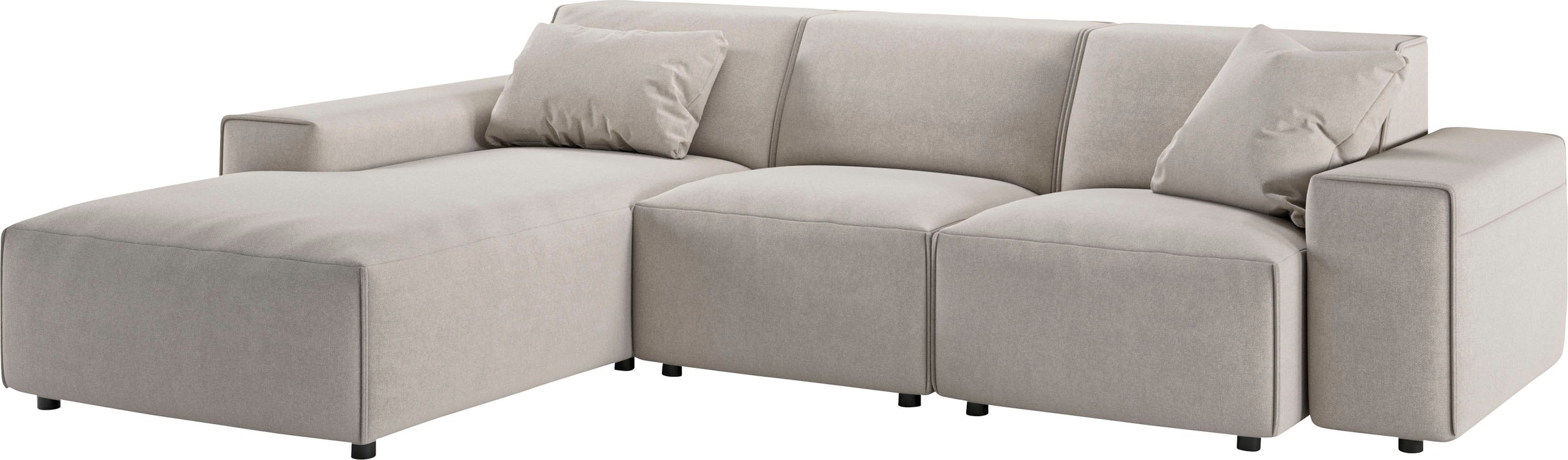 andas Ecksofa »Glimminge L-Form auch in Breitcord, Feincord + Easy care-Bezug,«, Breite 264, Zierkissen