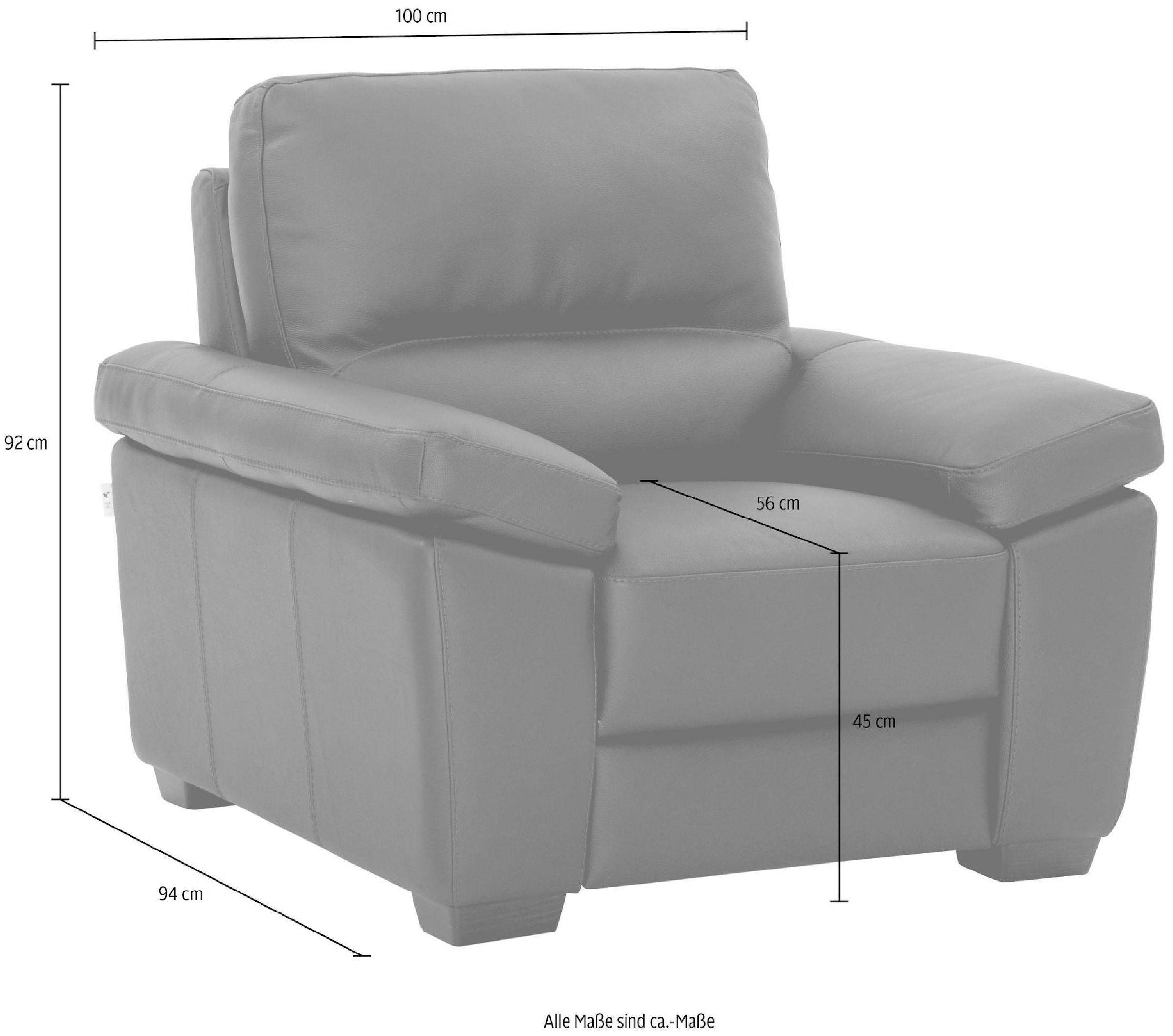 CALIA ITALIA Sessel »Gaia, hochwertiger, edler Ledersessel mit erstklassigem Sitzkomfort« in zwei hochwertigen Lederqualitäten
