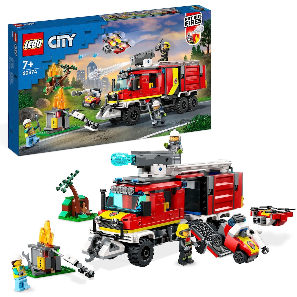 LEGO® Konstruktionsspielsteine »Einsatzleitwagen der Feuerwehr (60374), LEGO® City«, (502 St.)