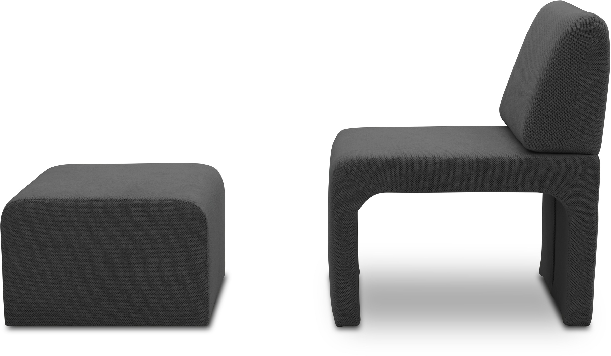 DOMO collection Sessel »mit Hocker 700017 ideal für kleine Räume, platzsparend, bequem«, Hocker unter dem Sessel verstaubar, lieferbar in nur 2 Wochen