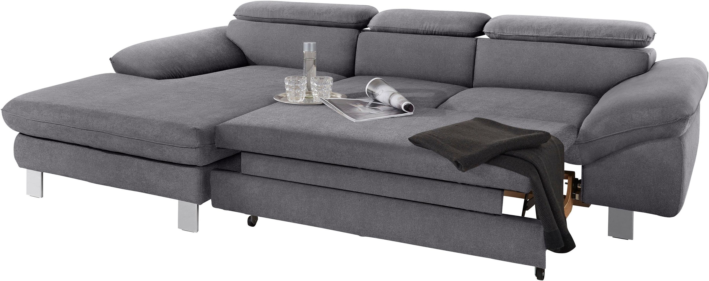 COTTA Ecksofa »Driver L-Form«, mit Kopfteilverstellung, wahlweise mit Bettfunktion & Bettkasten