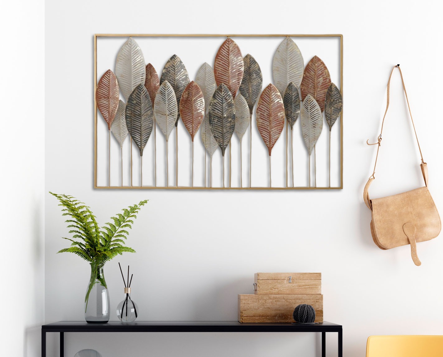 Bönninghoff Metallbild »HERBSTSTIMMUNG, VERSCHIEDENE BLÄTTER 122x76 cm – Deko modern«