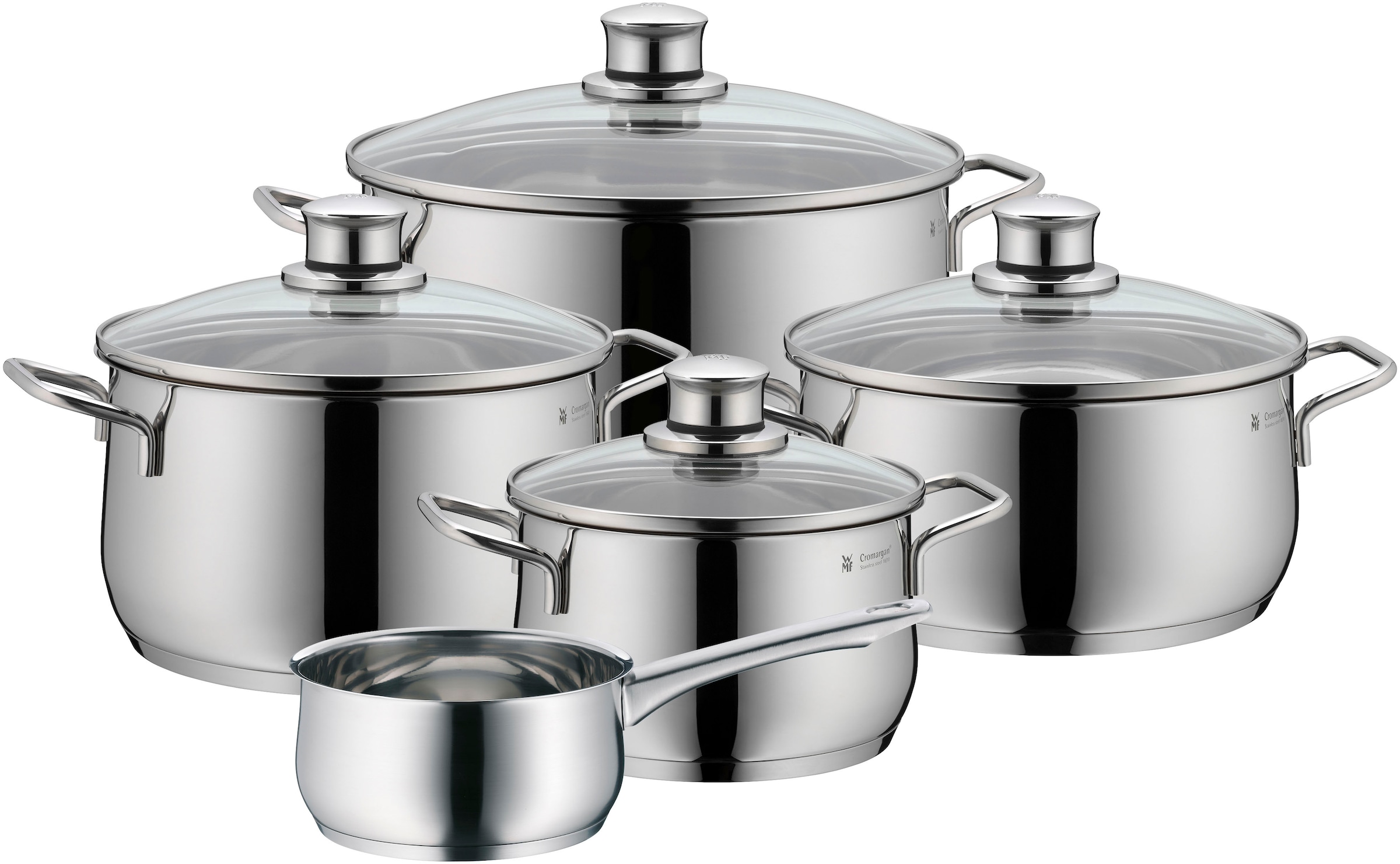 WMF Topf-Set »Diadem Plus«, Cromargan® Edelstahl Rostfrei 18/10, (Set, 9 tl günstig online kaufen