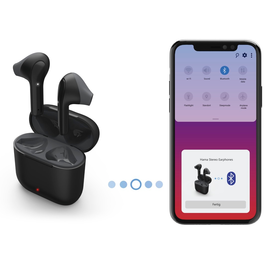 Hama Bluetooth-Kopfhörer »Bluetooth® Kopfhörer True Wireless, Earbuds, Autopairing, Apple Siri«, A2DP Bluetooth-AVRCP Bluetooth-HFP-HSP-PBAP-SPP, Freisprechfunktion-Sprachsteuerung, Google Assistant, Berührungssteuerung, integriertes Mikrofon