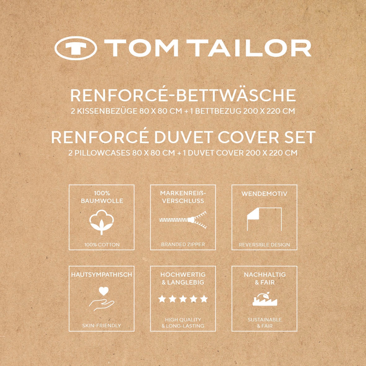 TOM TAILOR HOME Bettwäsche »BOLD STRIPES in Gr. 135x200cm, 155x220cm oder 200x220cm«, new bedroom, mit farbigem Markenreißverschluss
