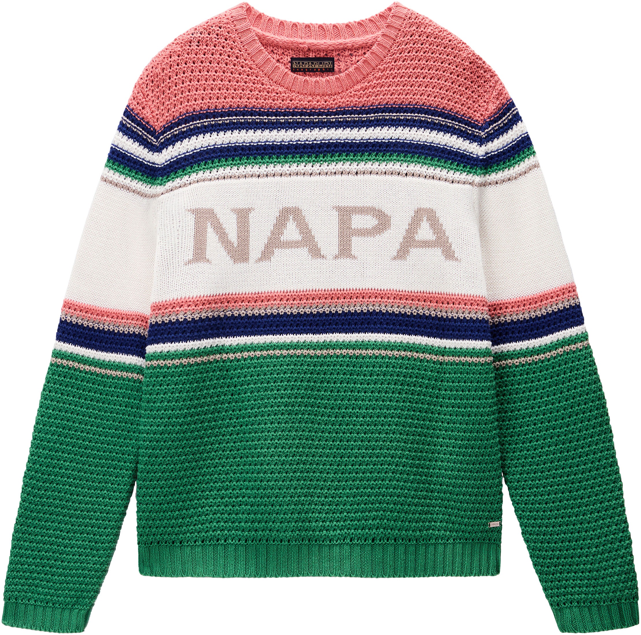 Napapijri Strickpullover »D-AULLA C W 81S STRIPE 81S«, Mit Rundhalsausschnitt