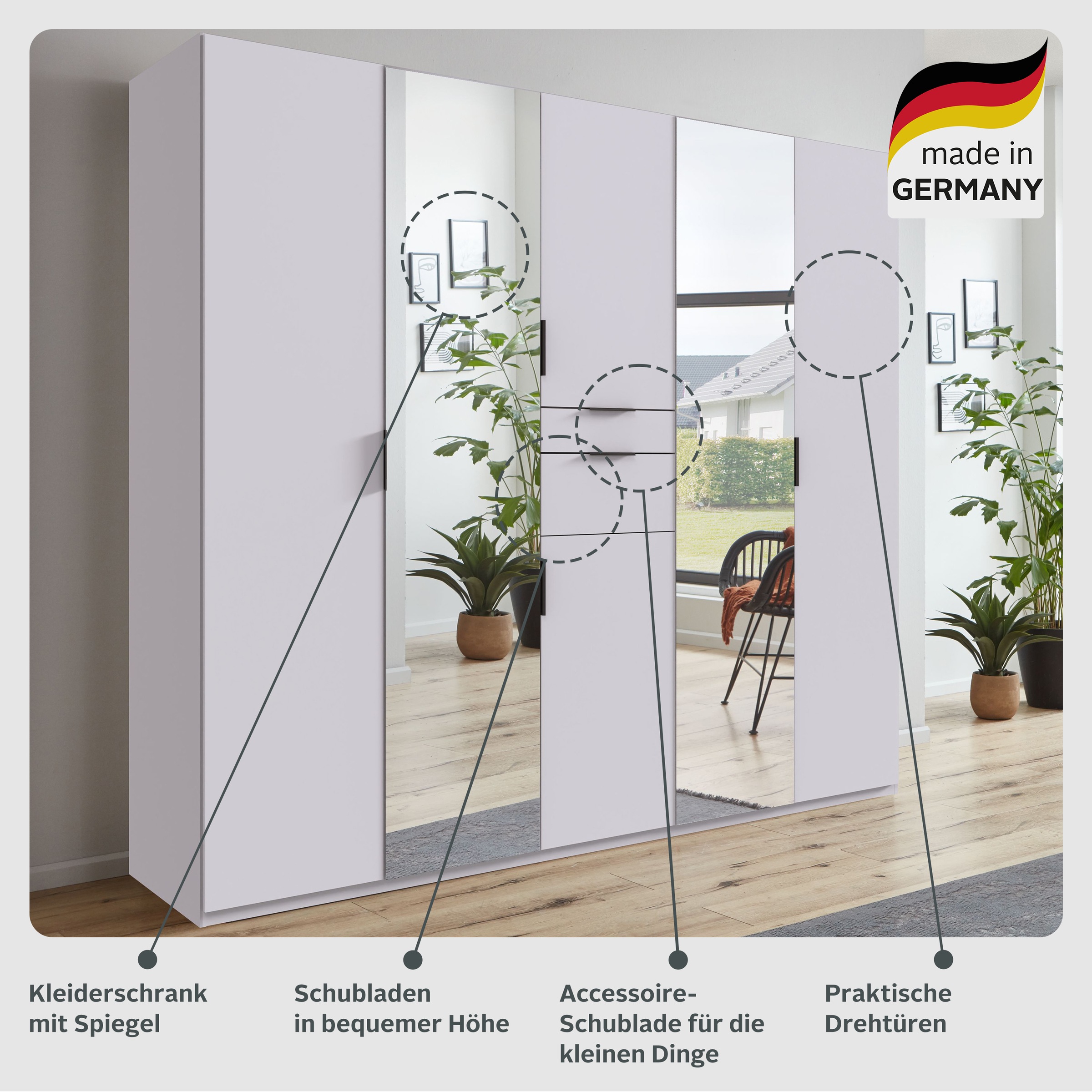 Wimex Drehtürenschrank »Moldau. Lieferung bis in Deine Etage«, Kleiderschra günstig online kaufen