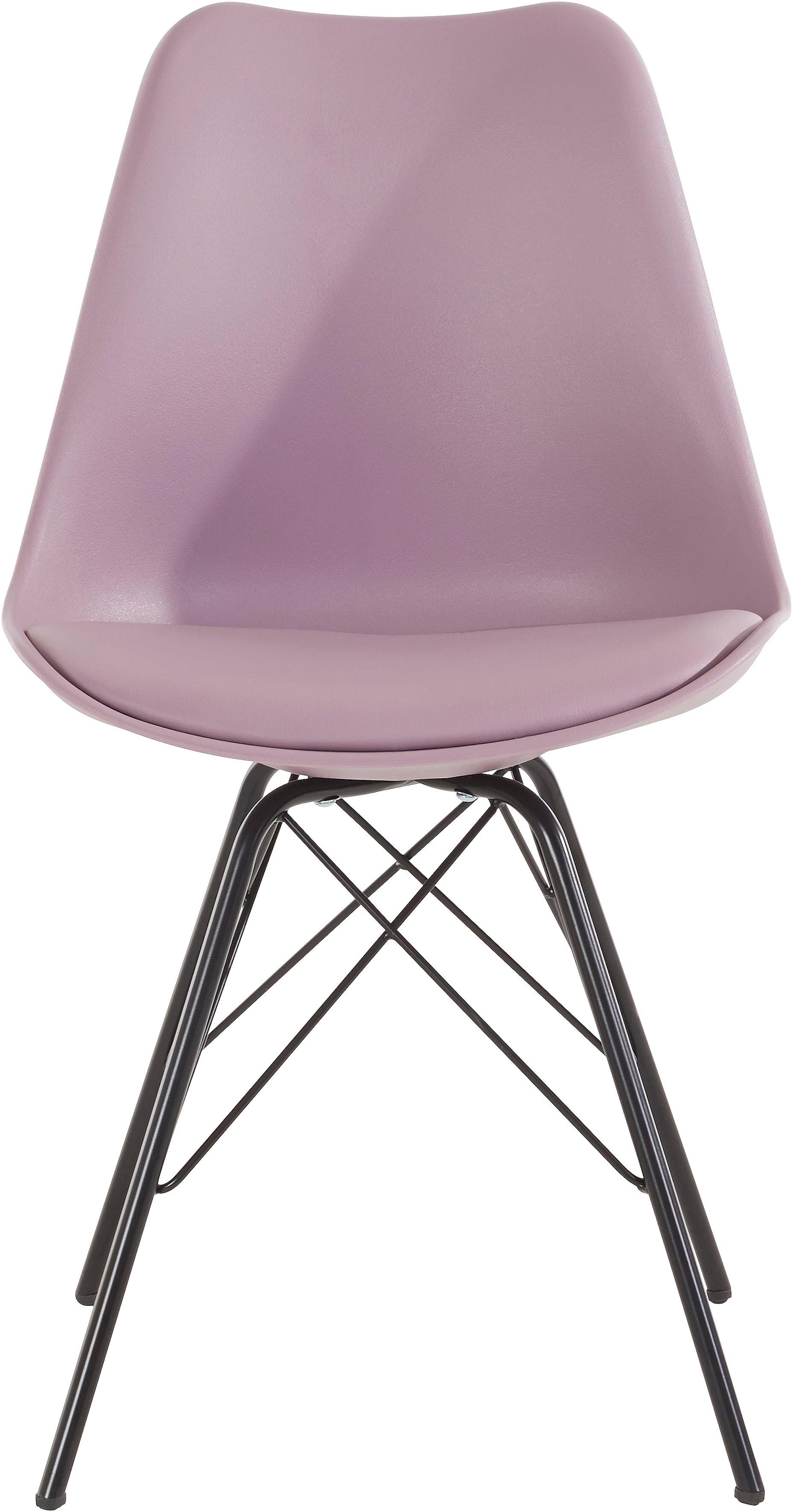 Homexperts 4-Fußstuhl »Ursel 01«, (Set), 2 St., Kunstleder, Sitzschale mit Sitzkissen in Kunstleder