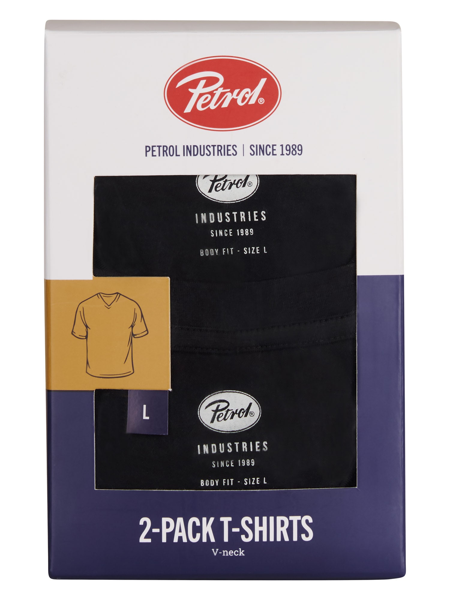 Petrol Industries T-Shirt »Men Body Fit V-Neck - 2PACK« Packung, 2er-,  Auch ideal zum Unterziehen